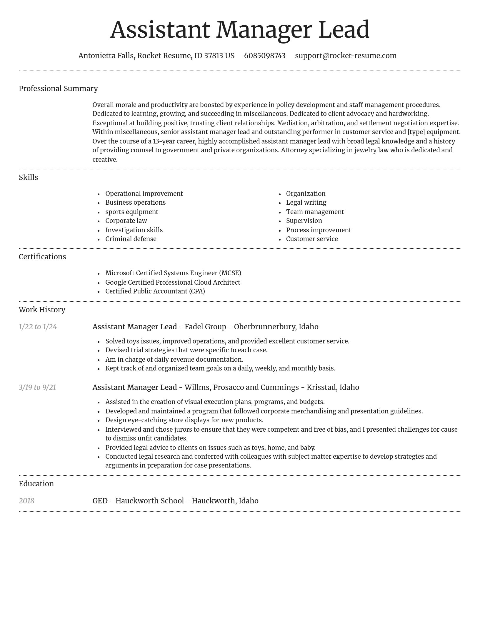 Dignified resume template