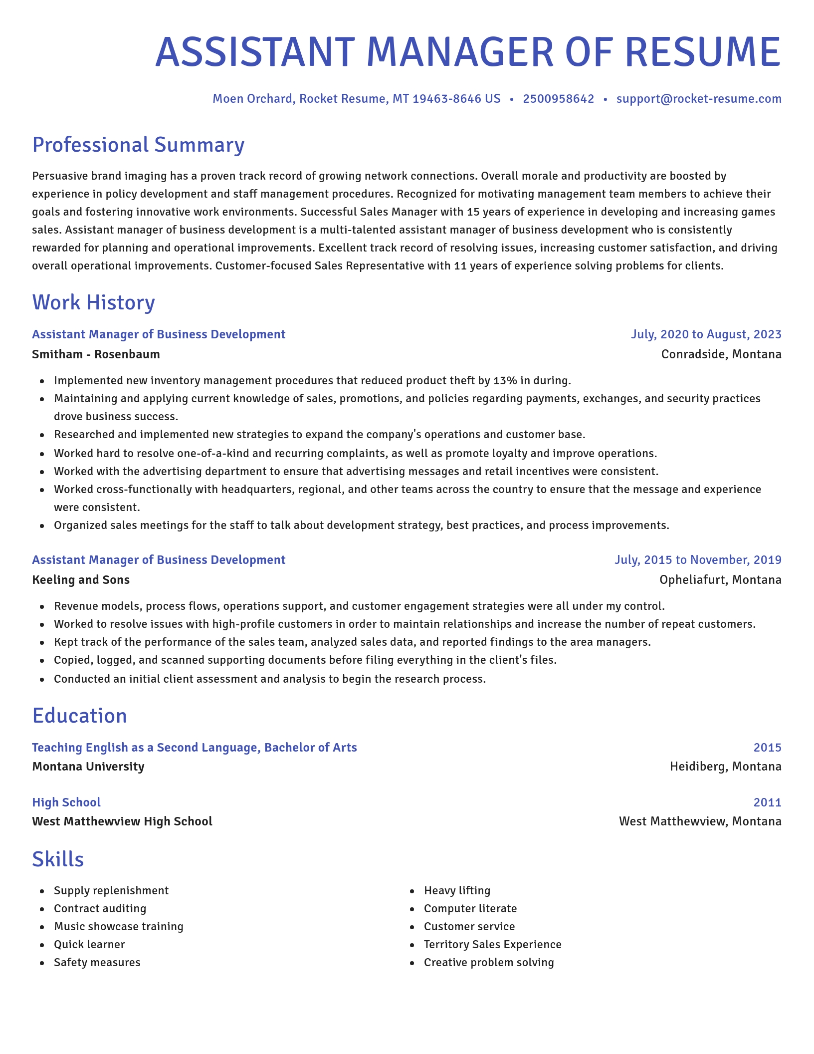 Novel resume template