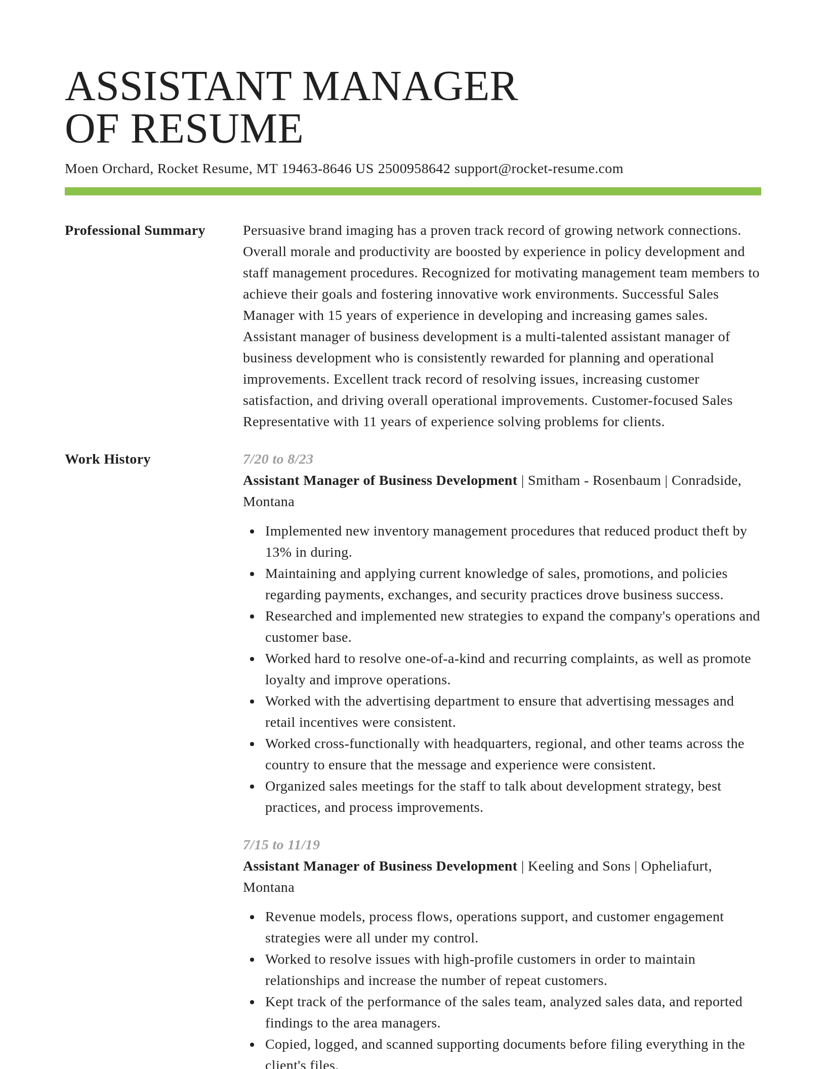 Smart resume template