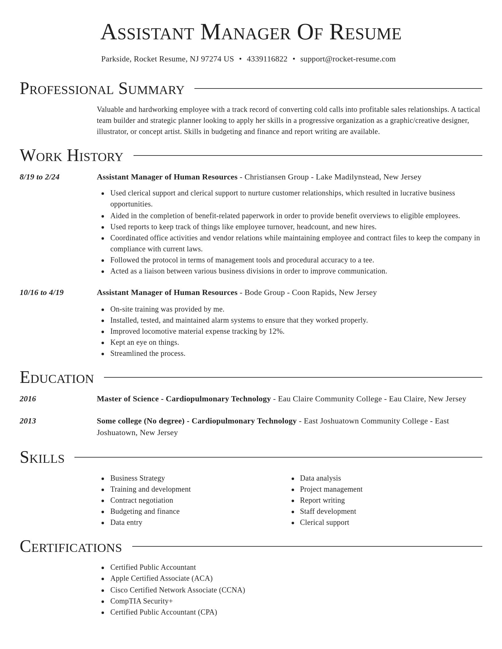 Director resume template