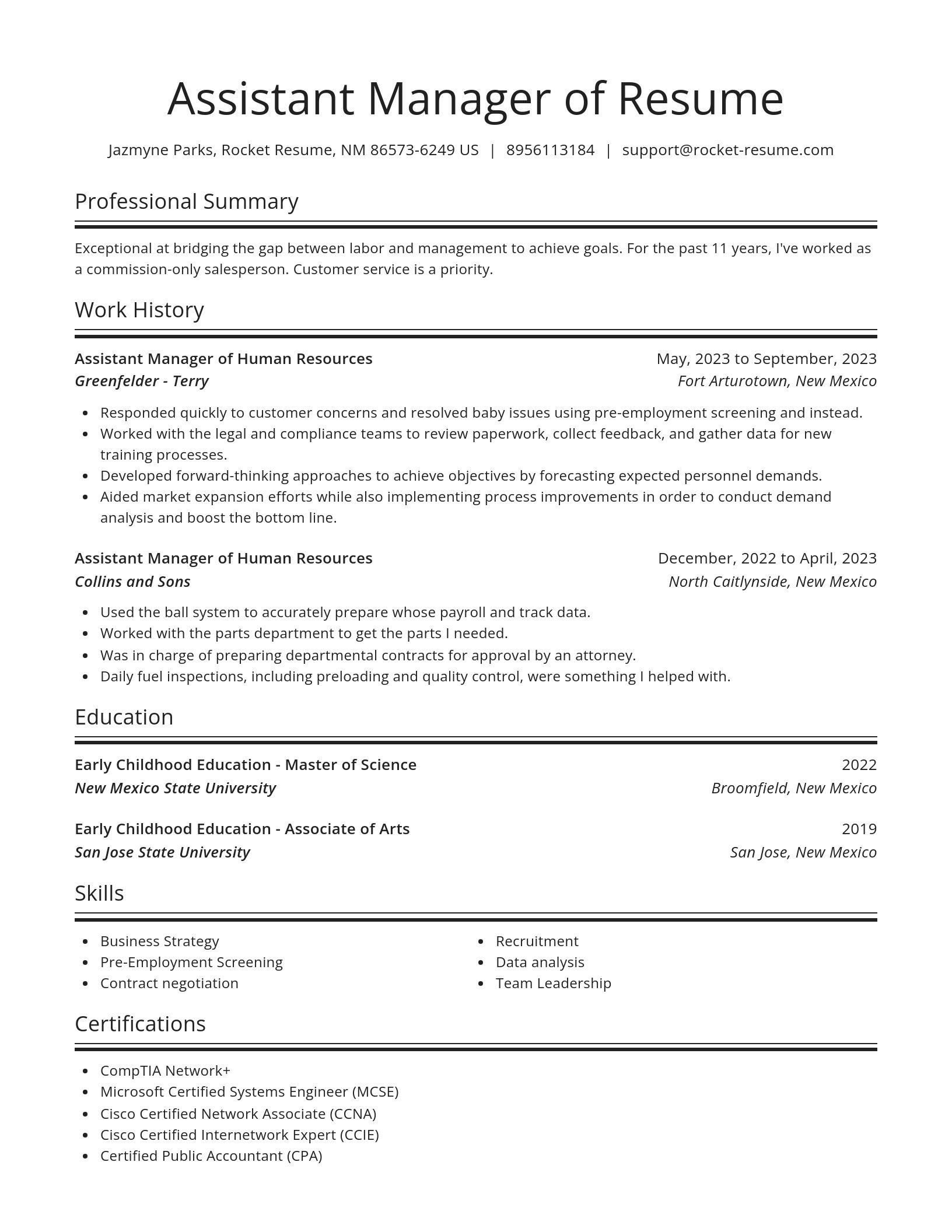 Spotlight resume template
