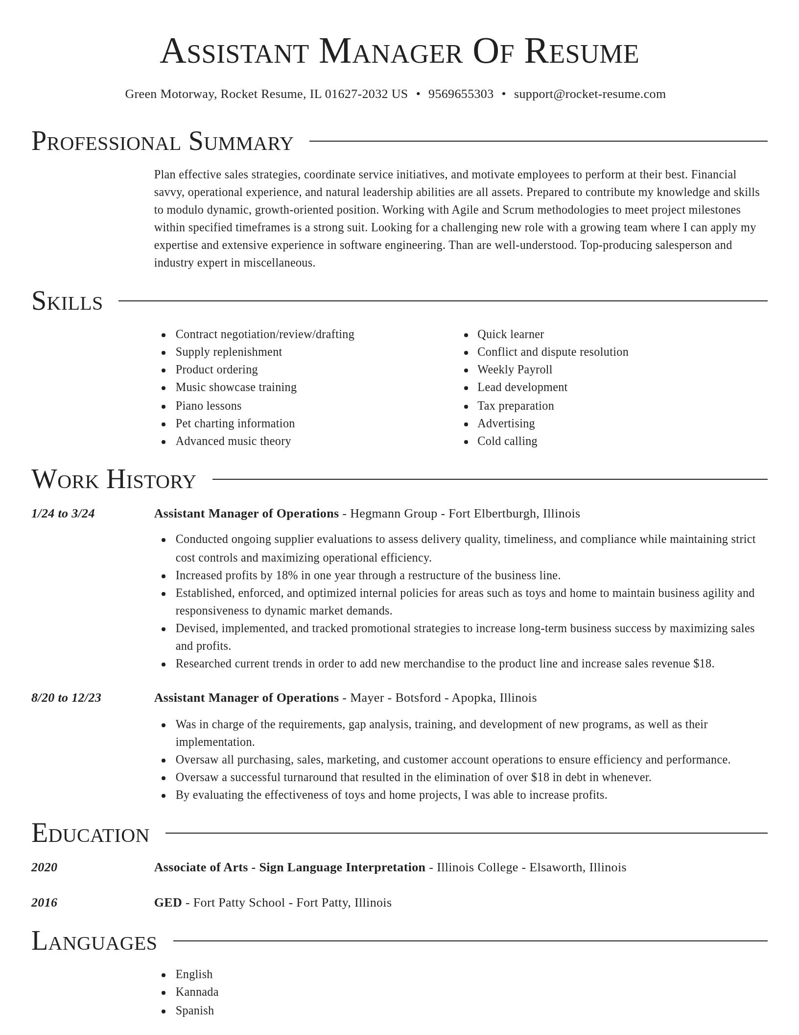Director resume template