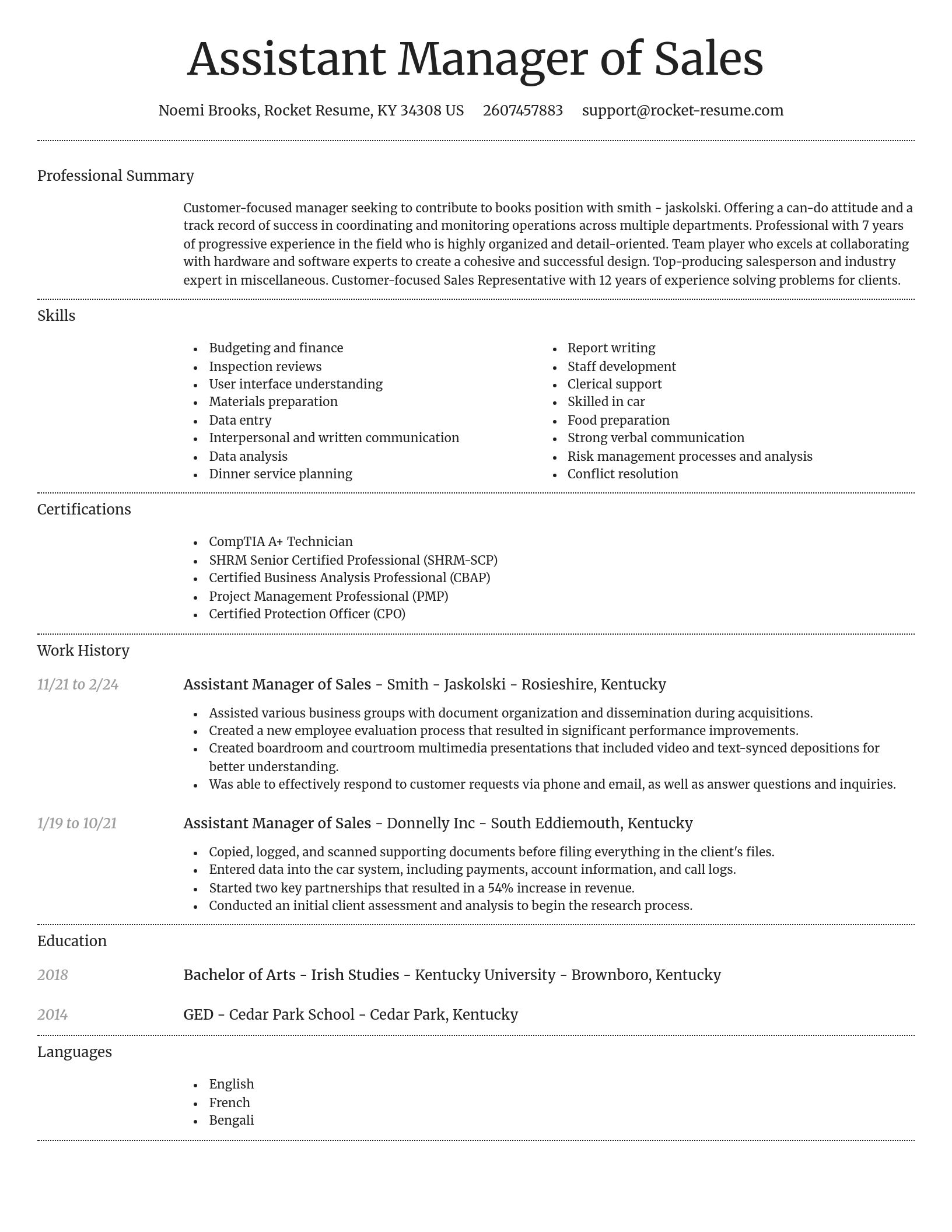 Dignified resume template
