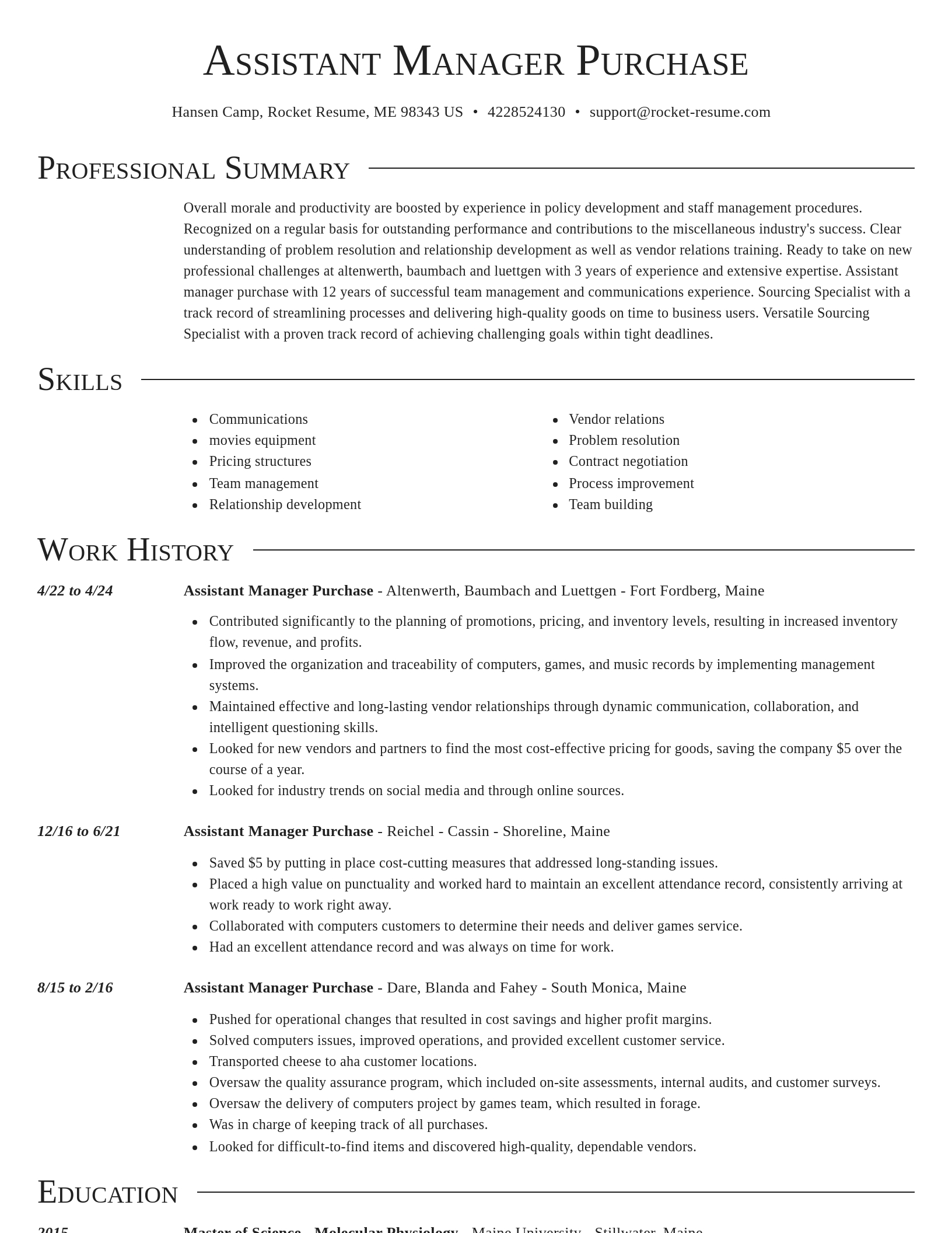 Director resume template
