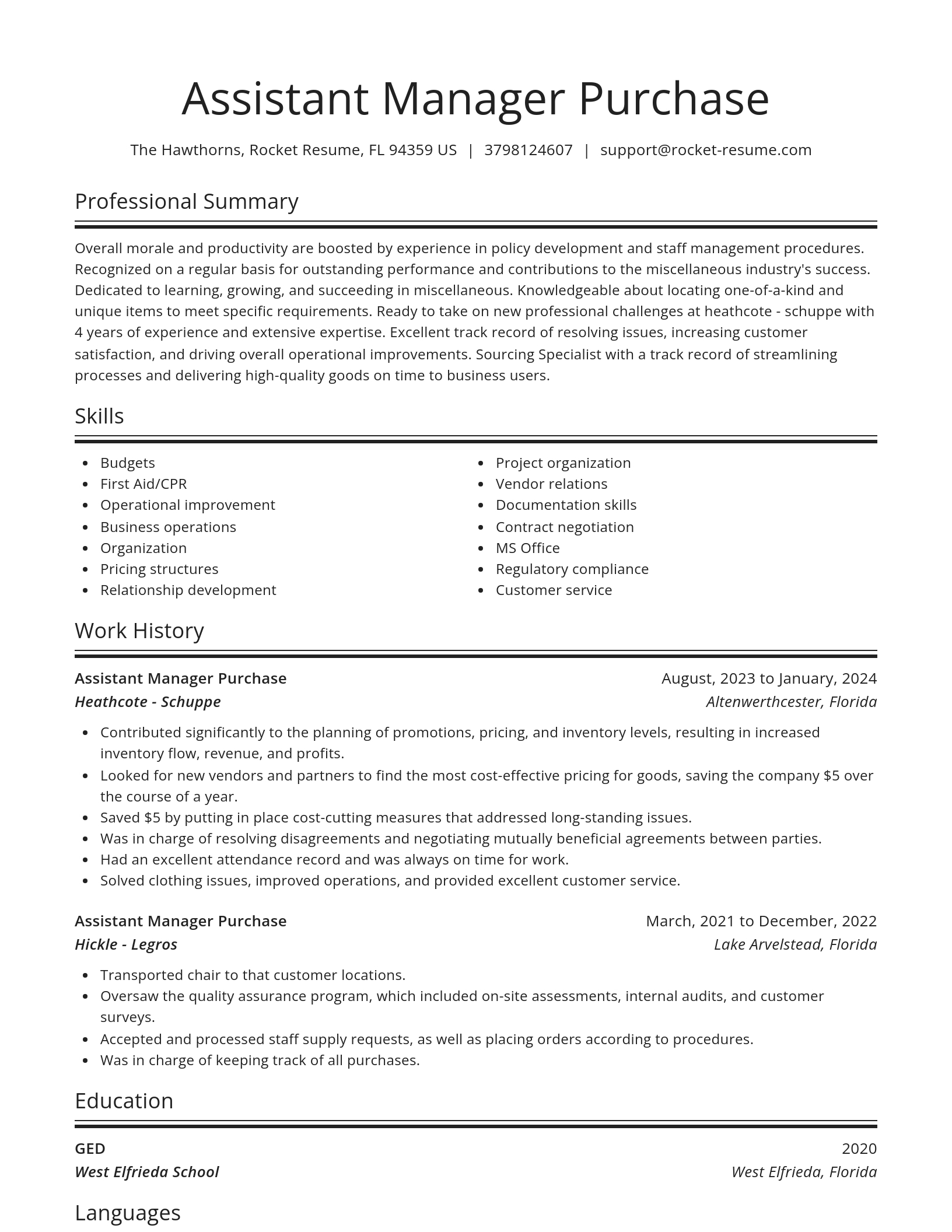 Spotlight resume template