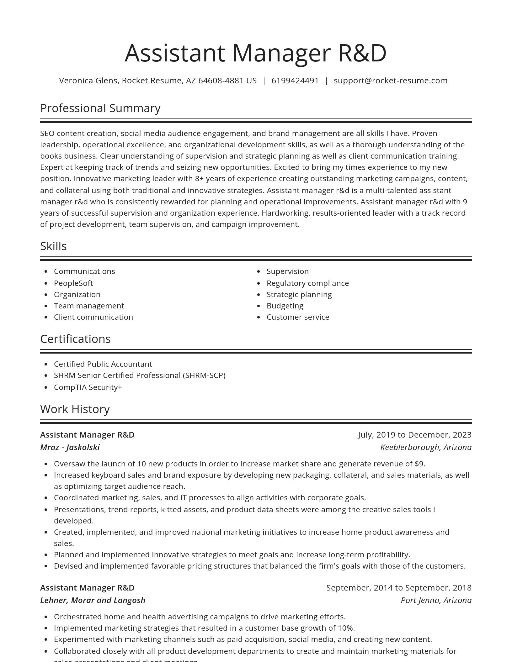 Spotlight resume template