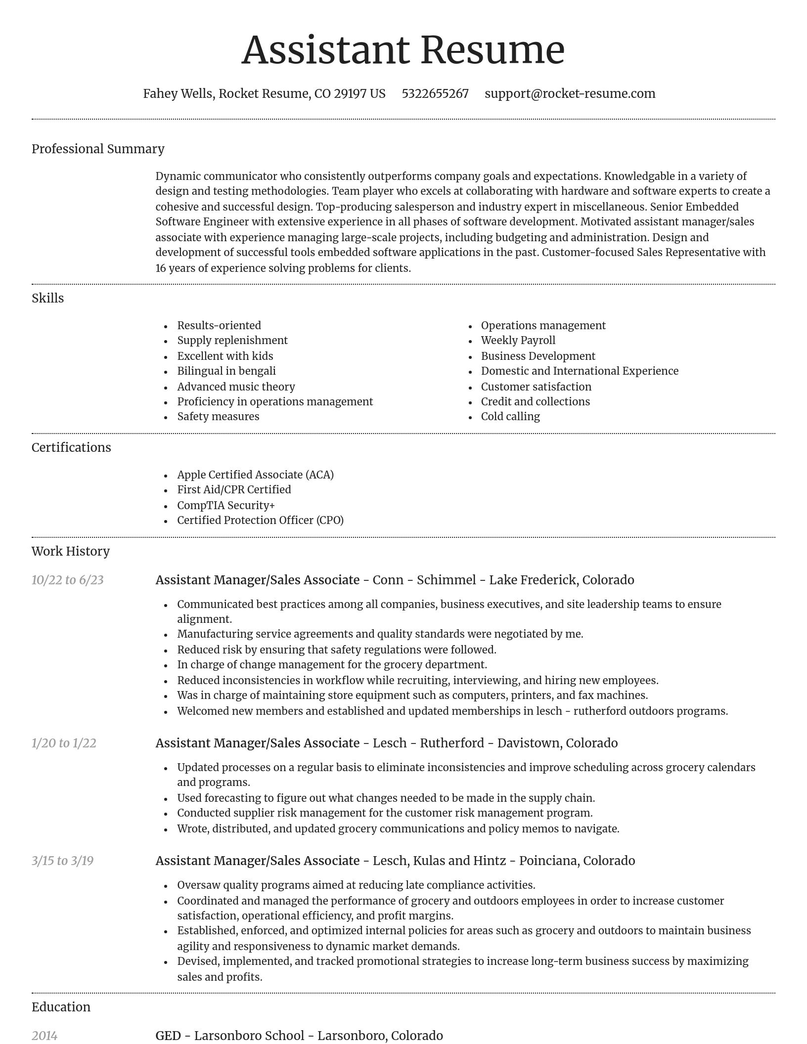 Dignified resume template