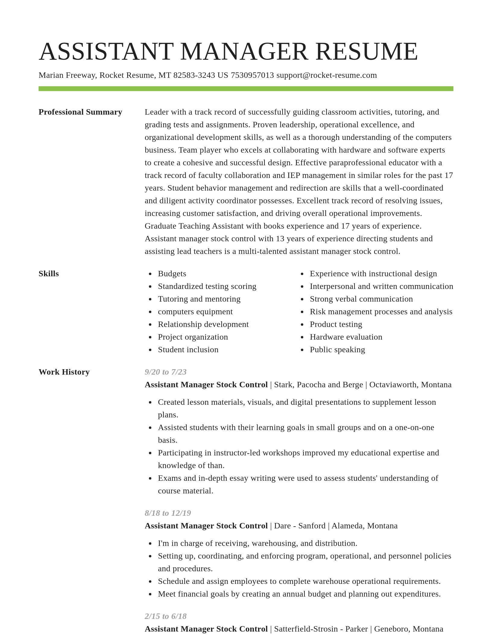 Smart resume template