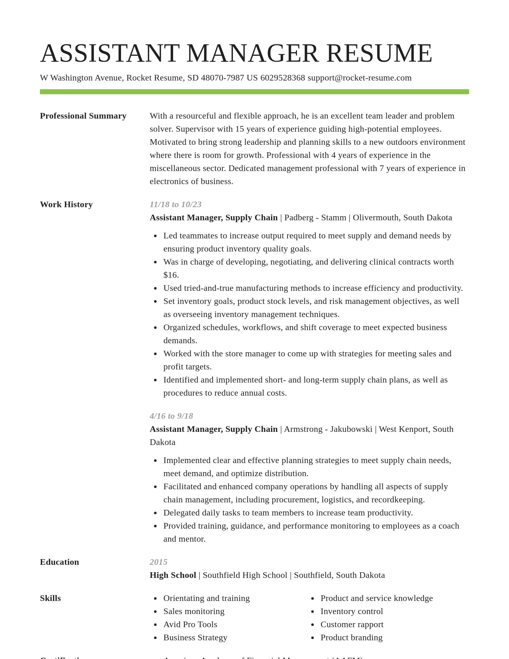 Smart resume template