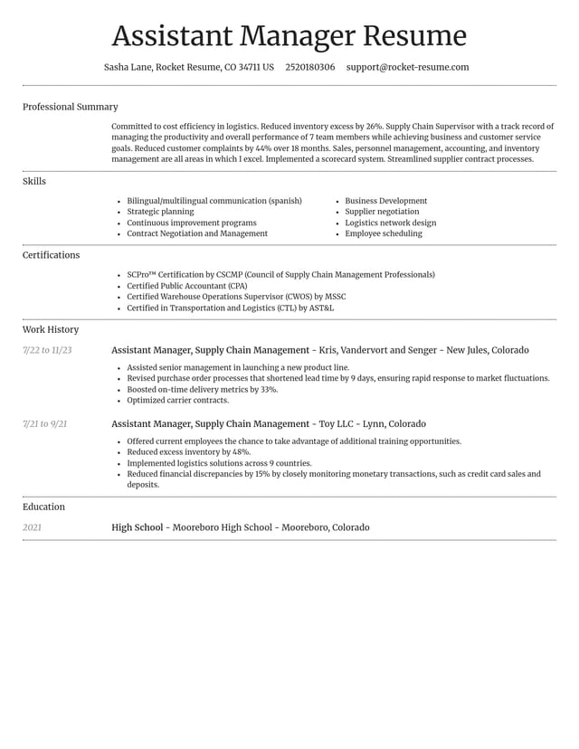 Dignified resume template