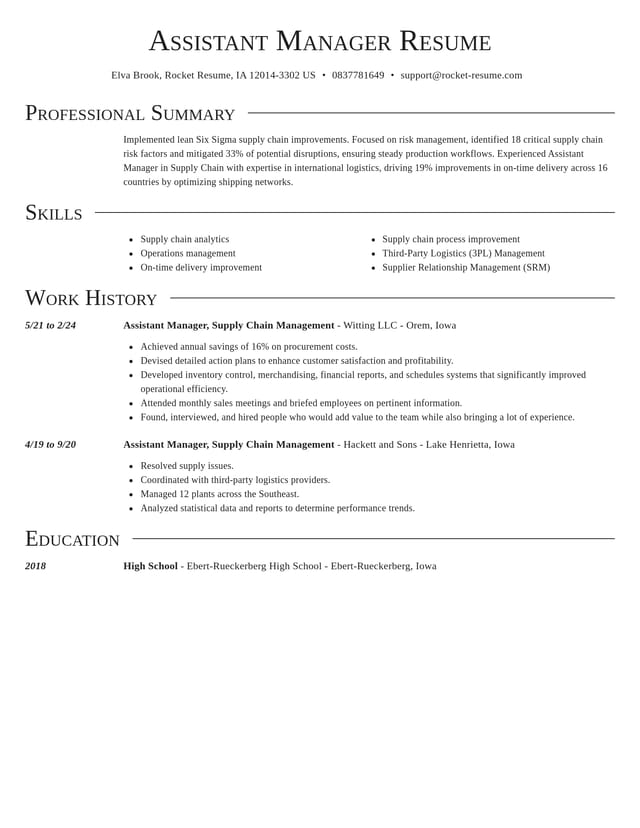 Director resume template