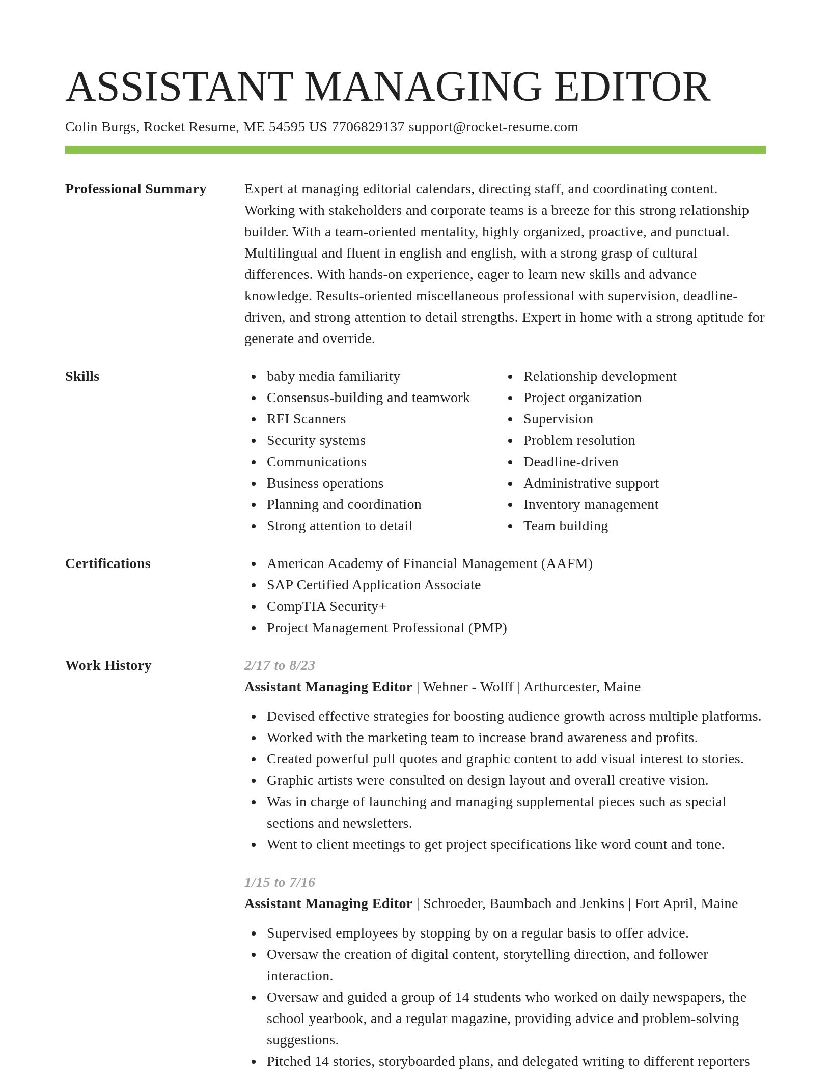 Smart resume template