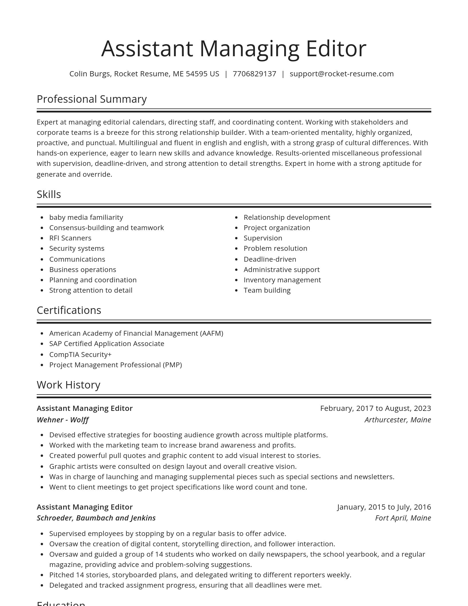 Spotlight resume template