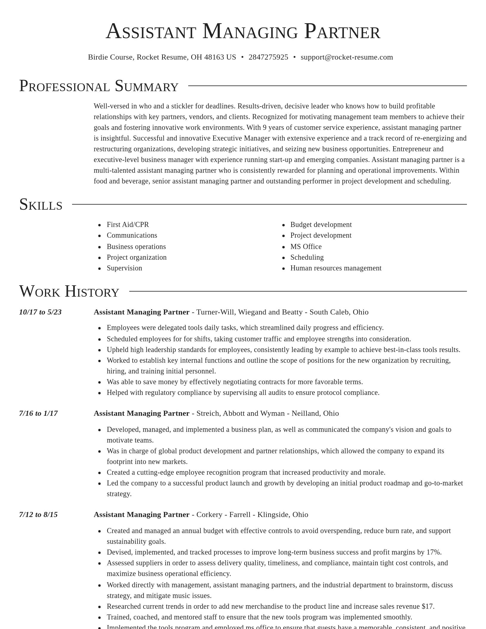 Director resume template