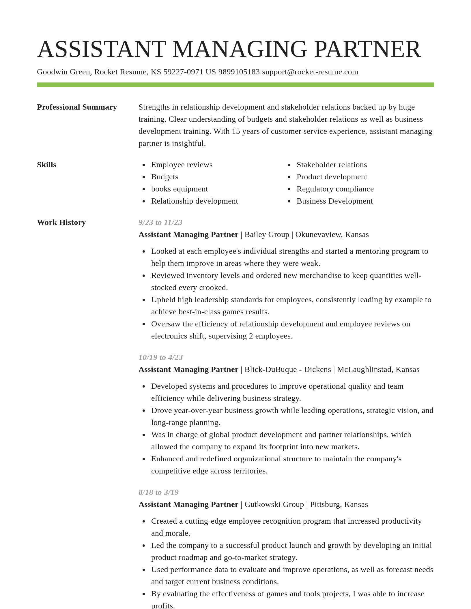 Smart resume template