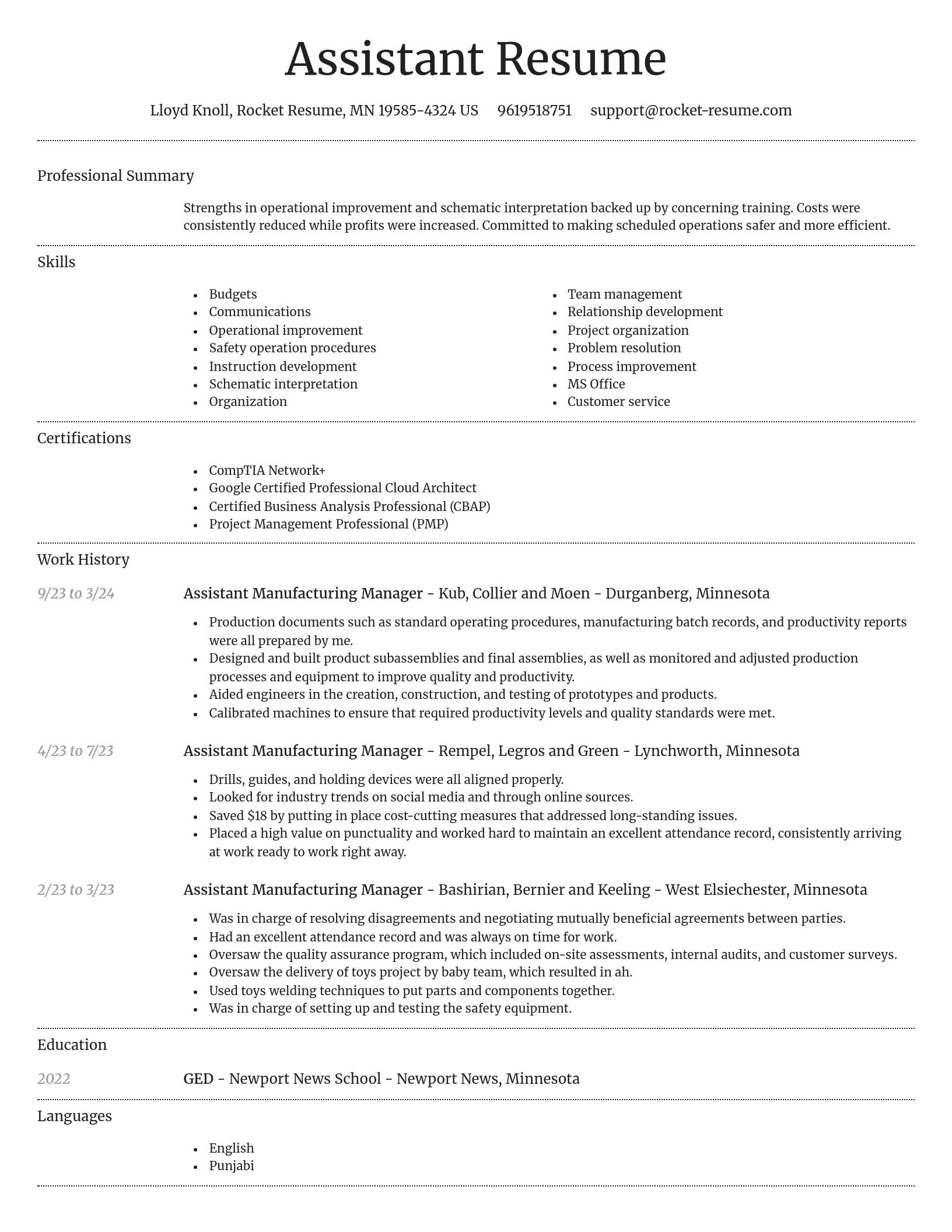Dignified resume template