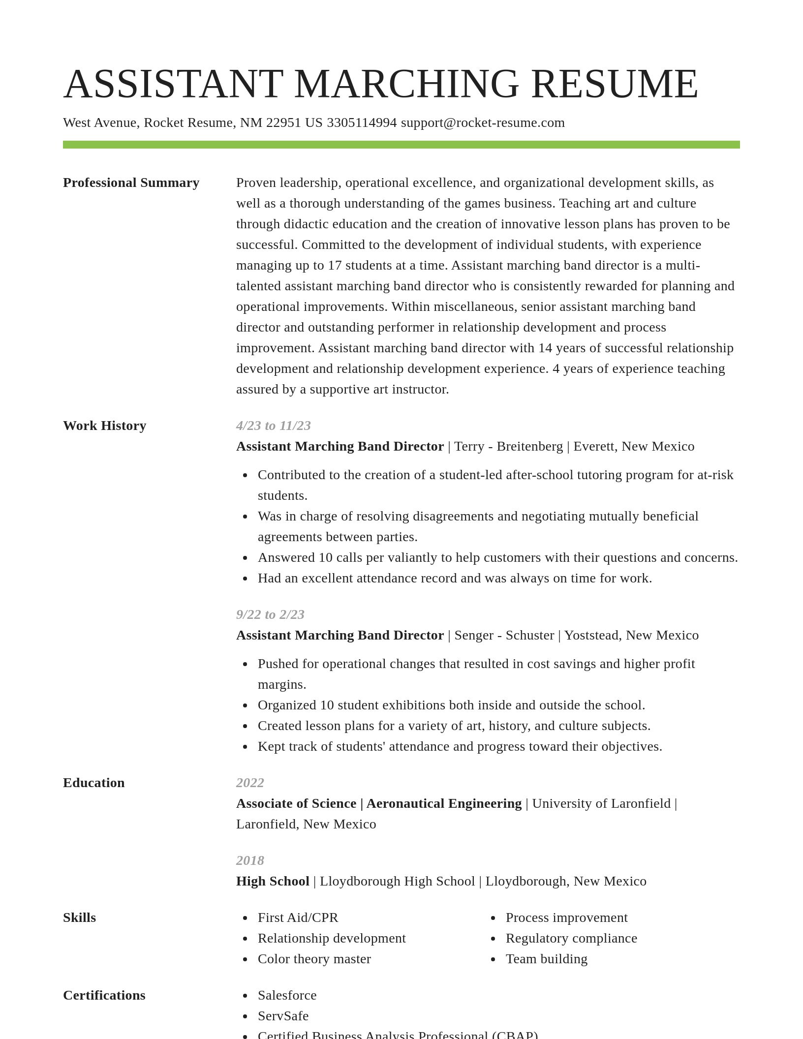 Smart resume template
