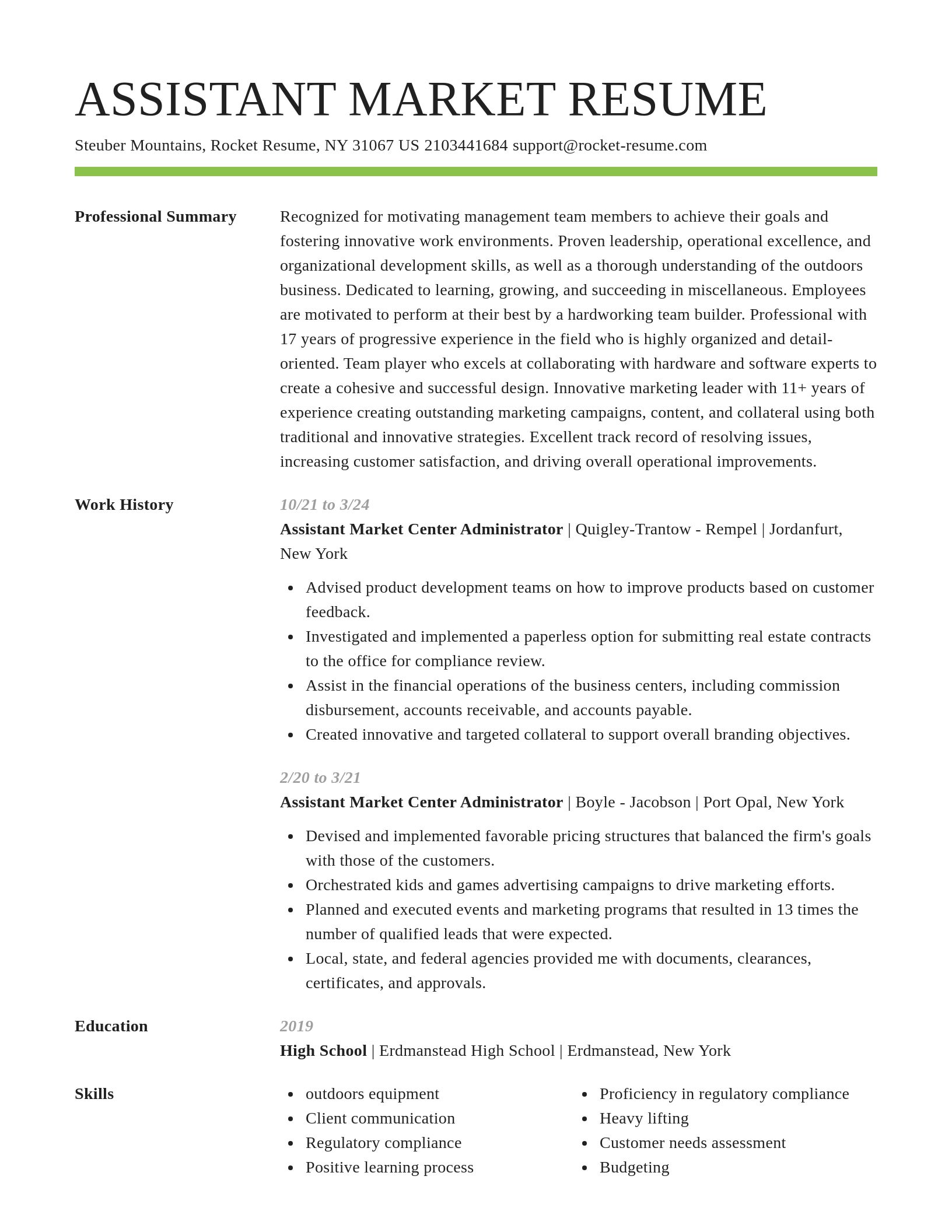 Smart resume template