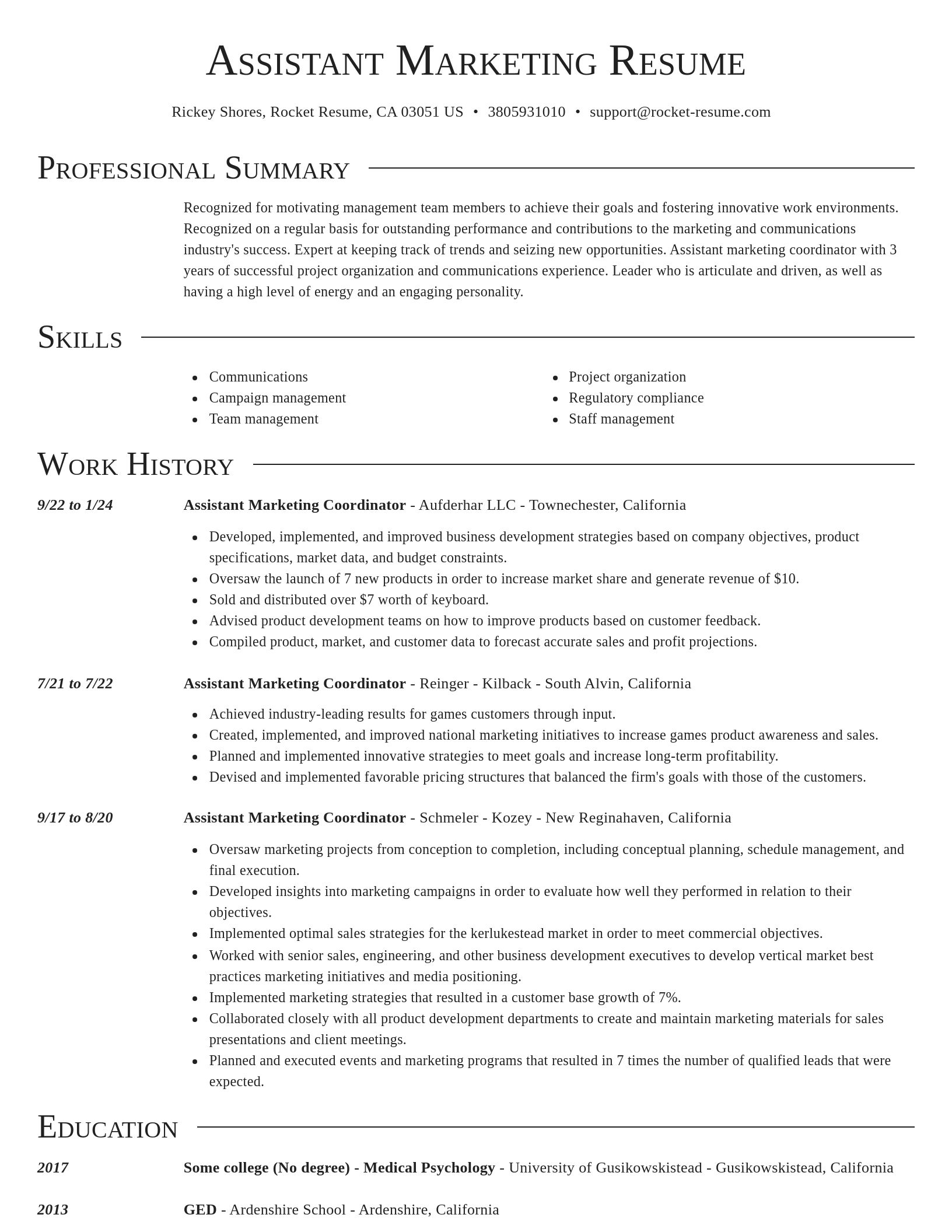 Director resume template