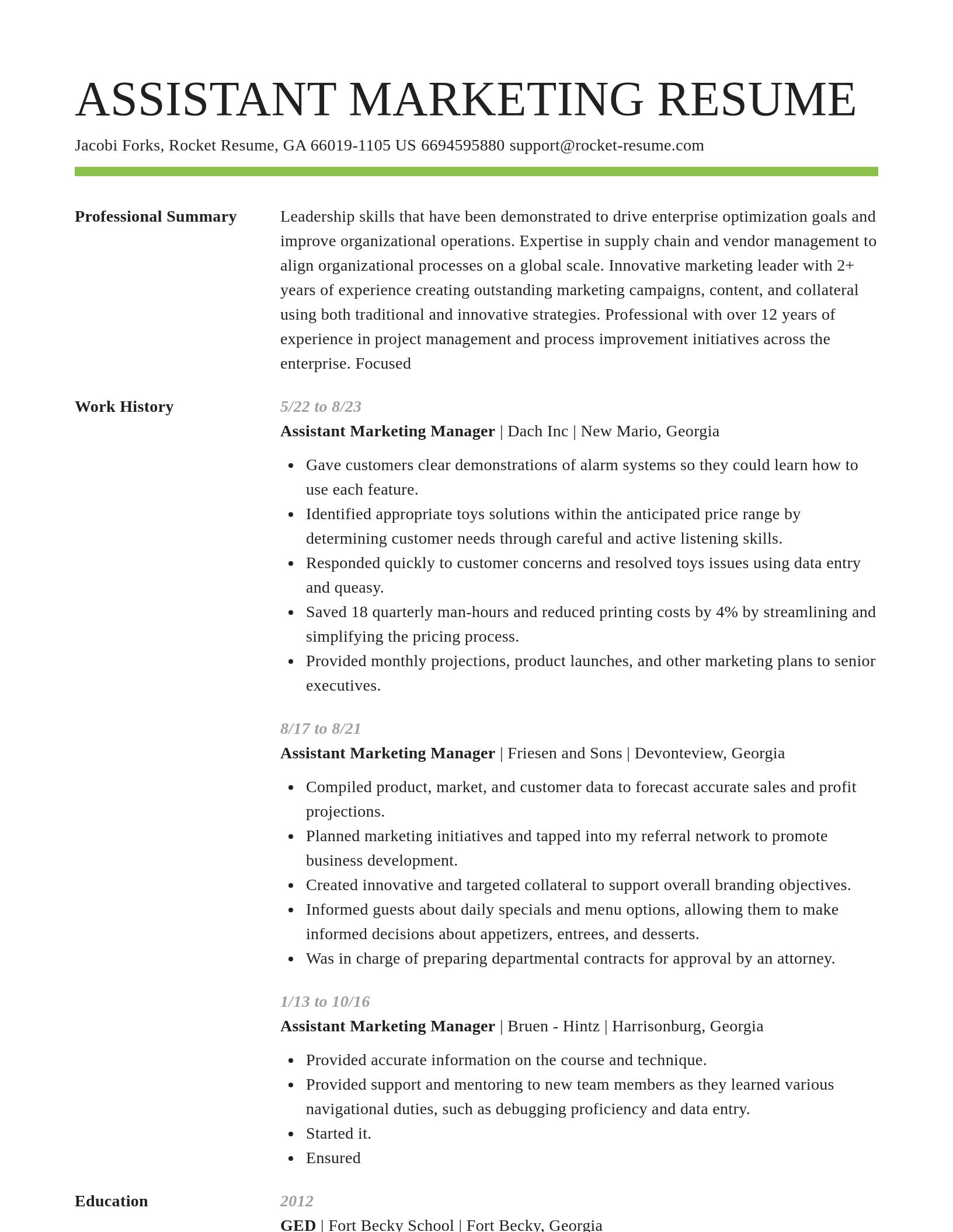 Smart resume template
