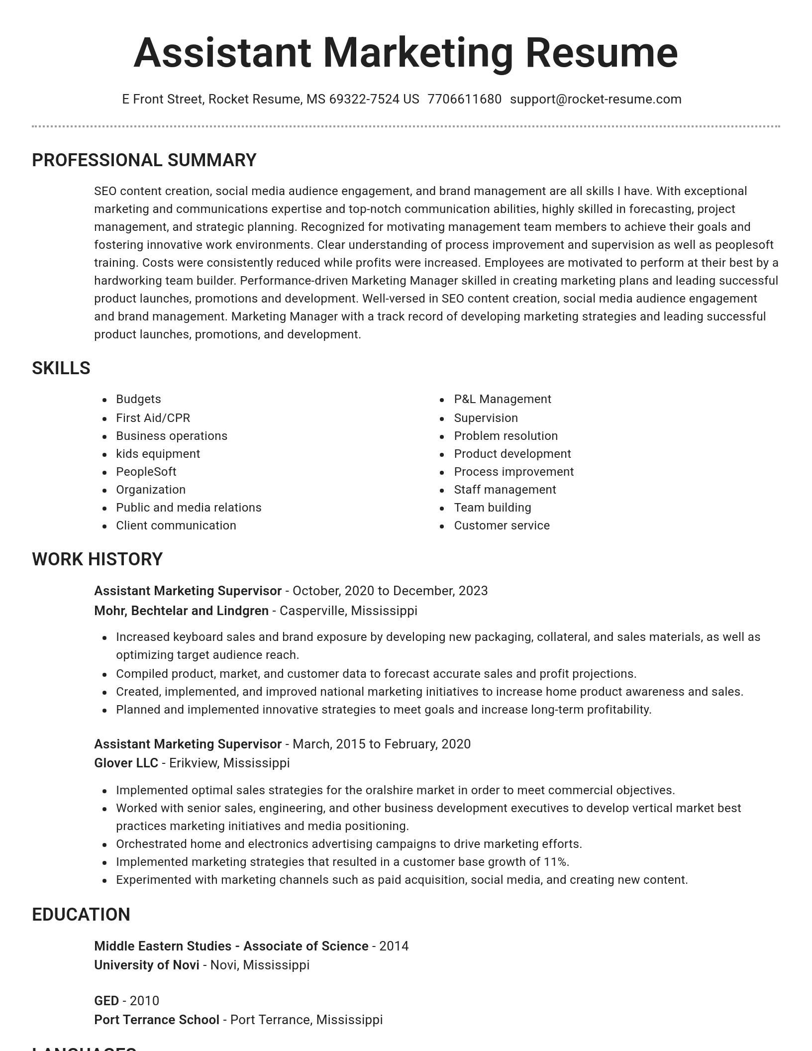 Brilliant resume template
