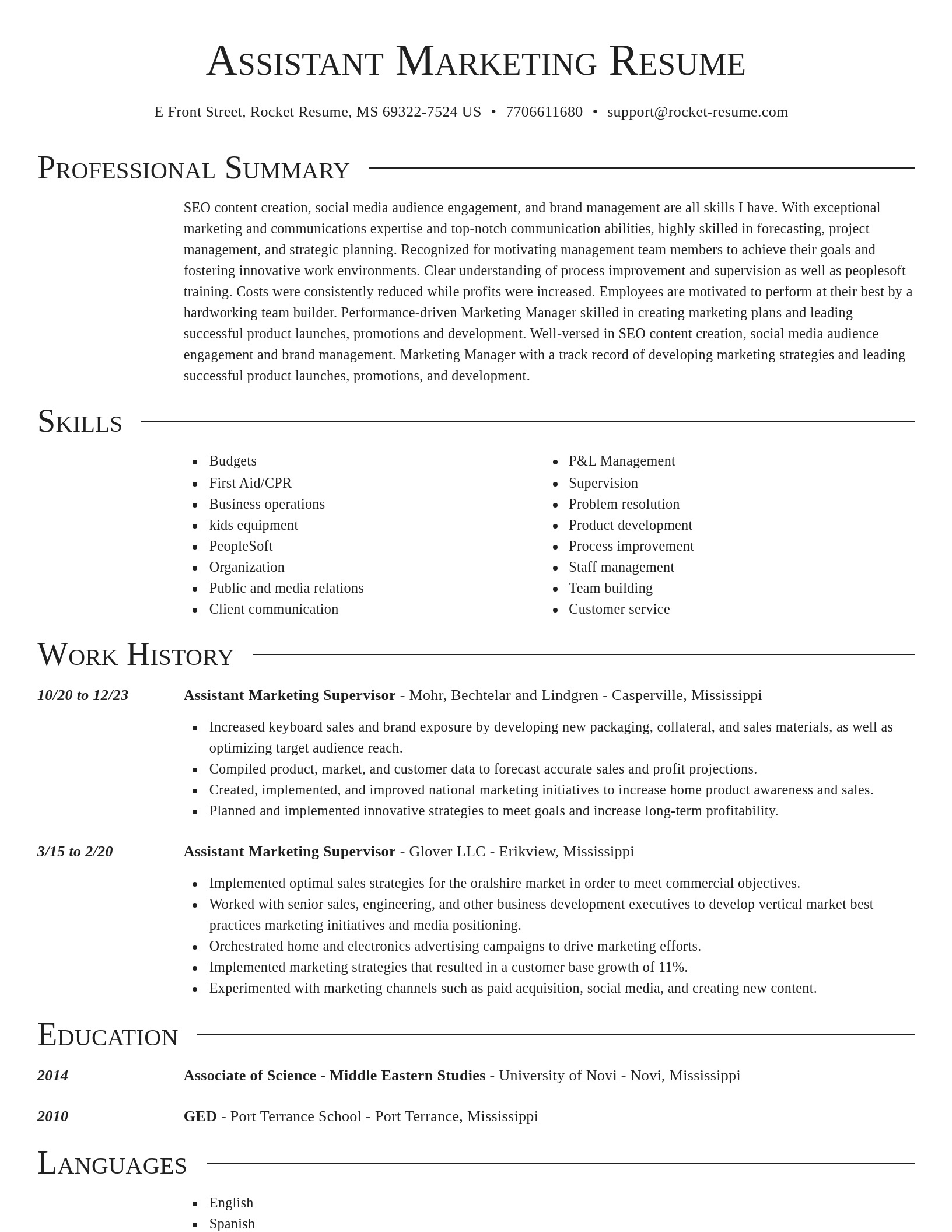 Director resume template