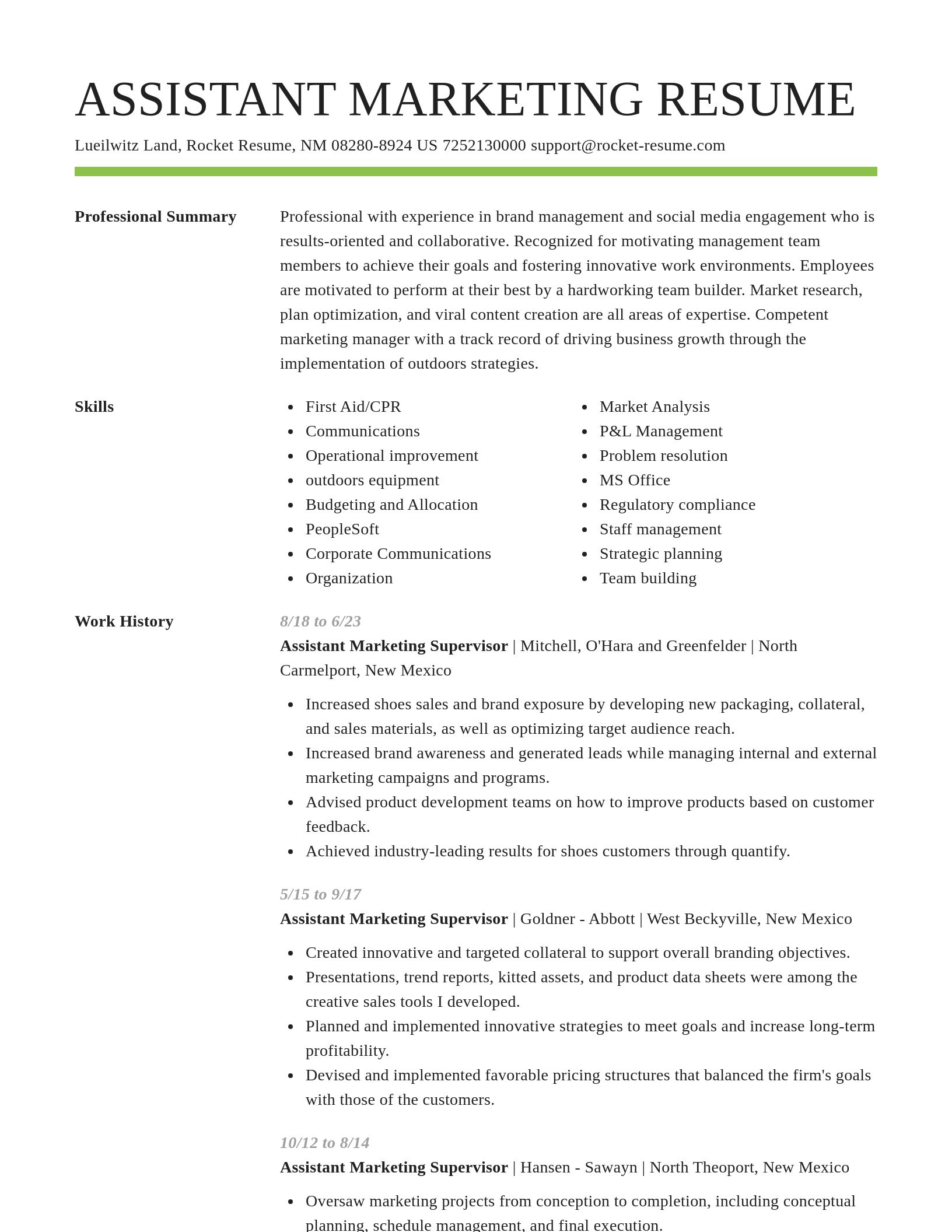 Smart resume template