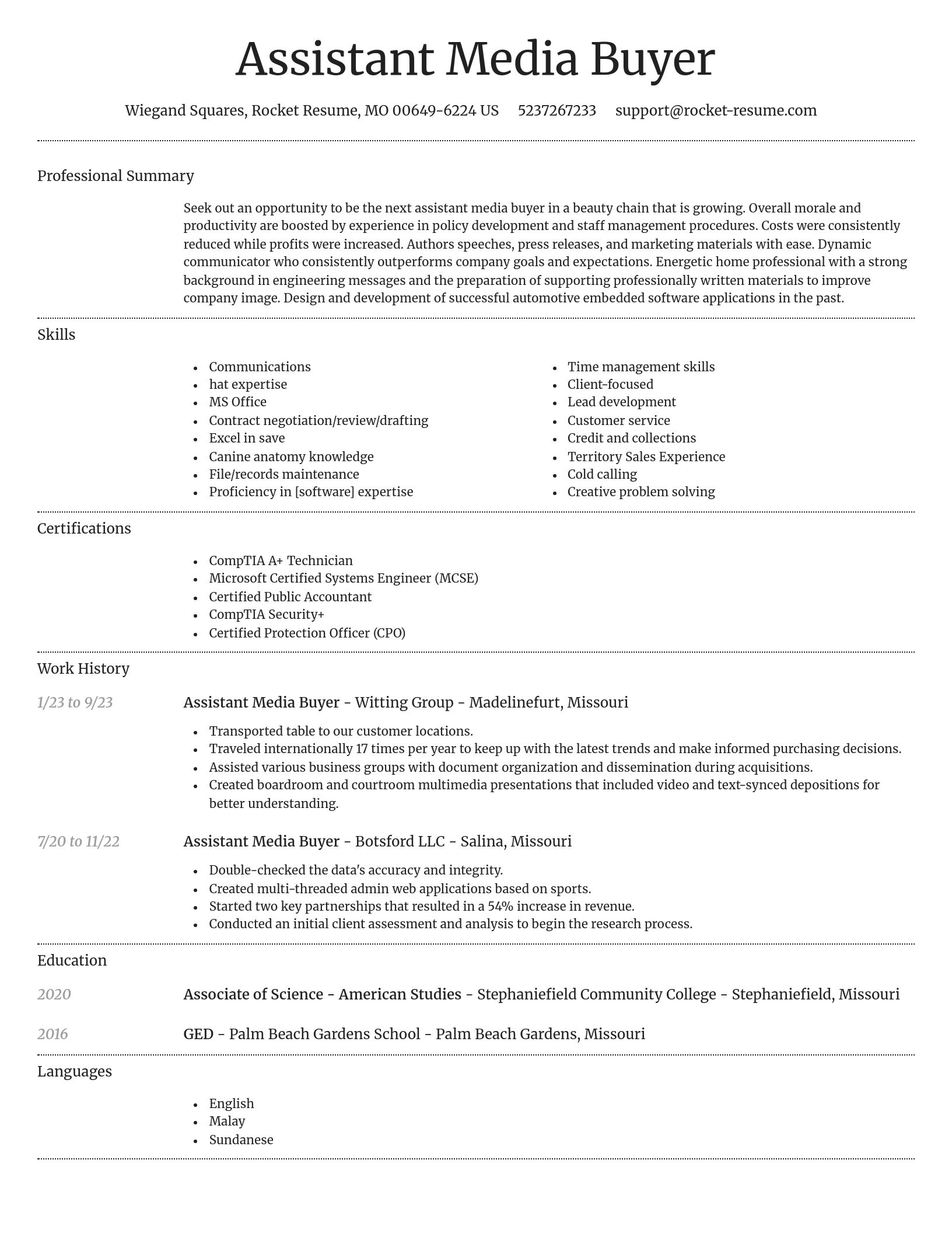 Dignified resume template