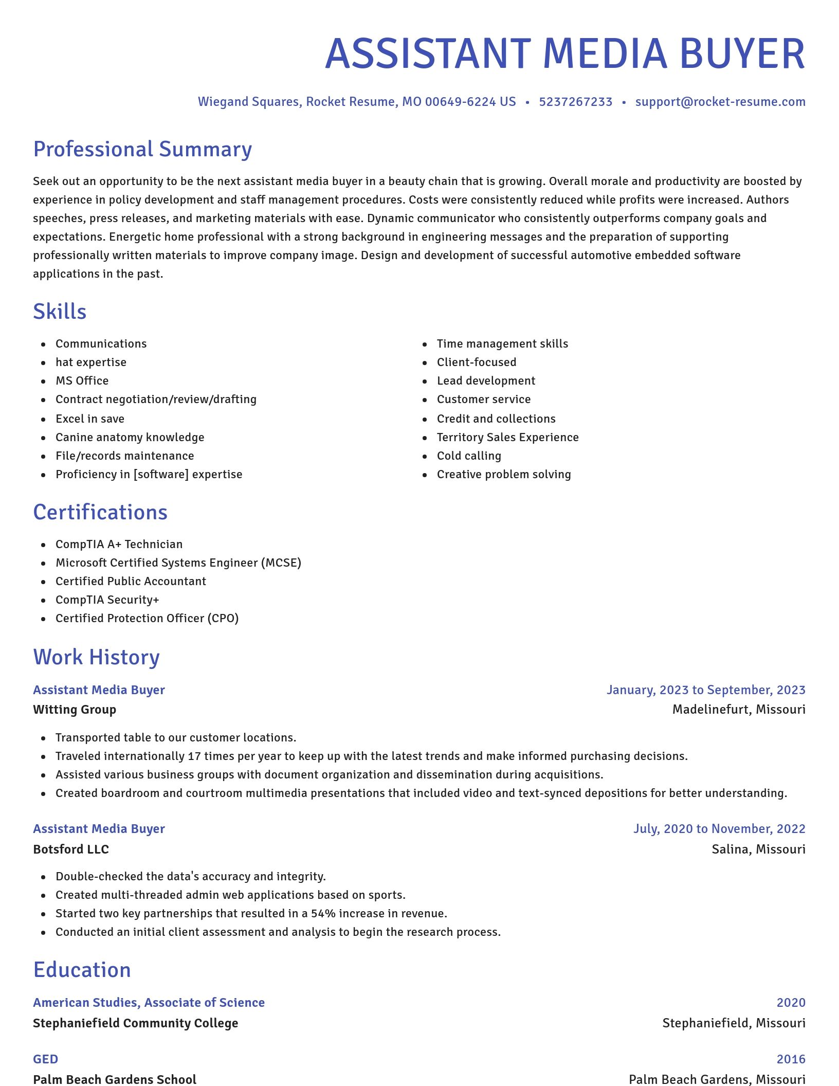 Novel resume template