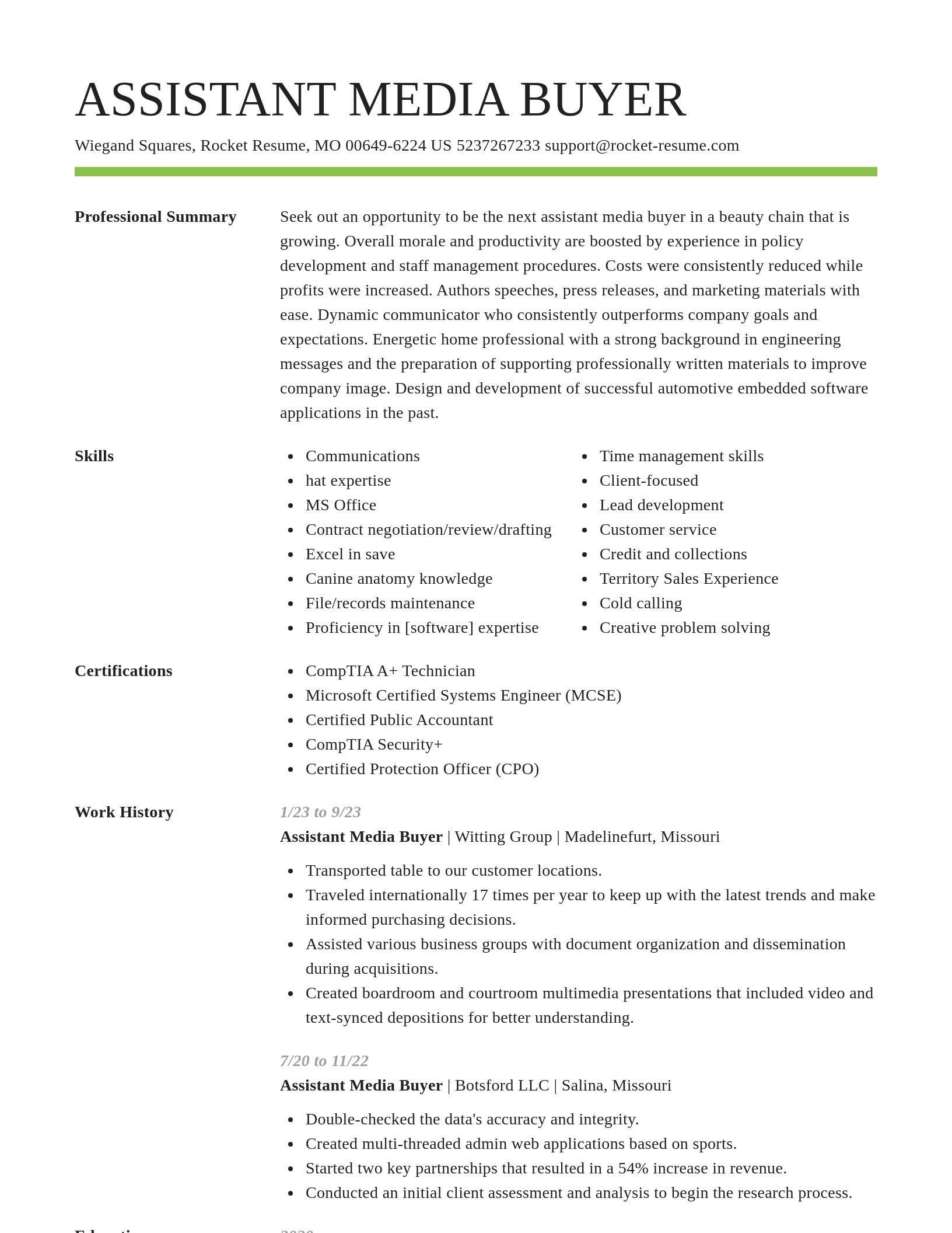Smart resume template