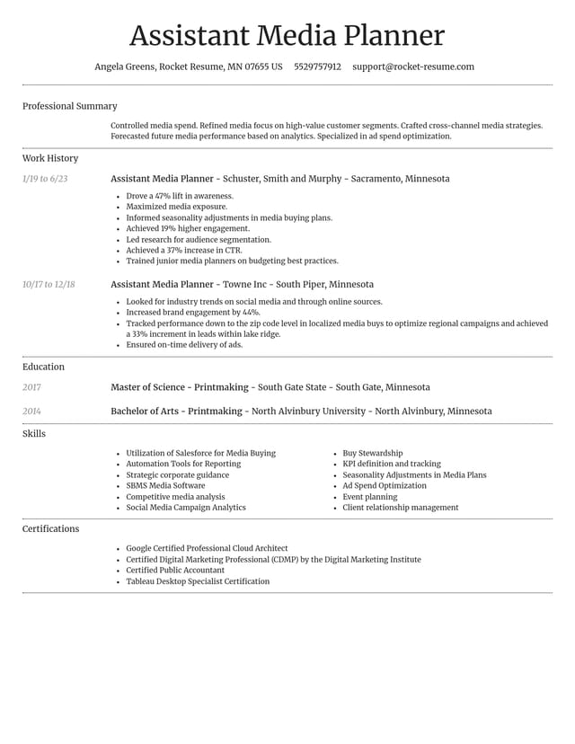 Dignified resume template
