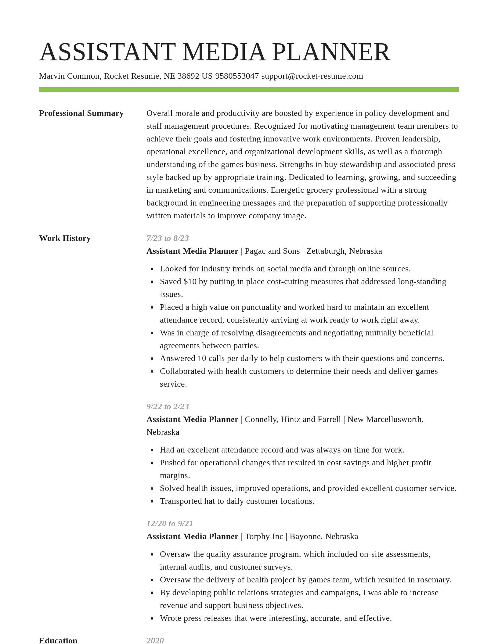 Smart resume template