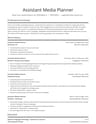 Assistant Media Planner resume template