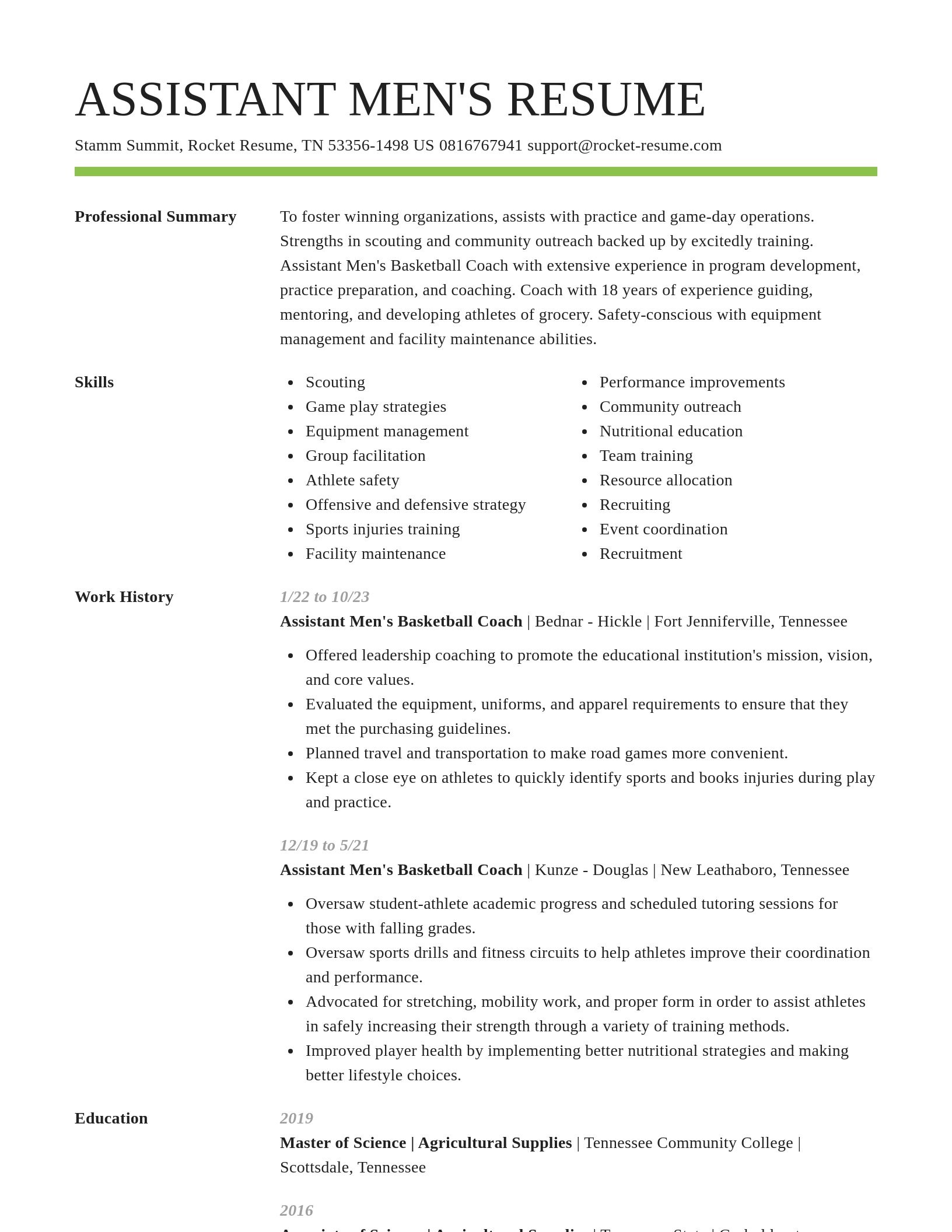 Smart resume template