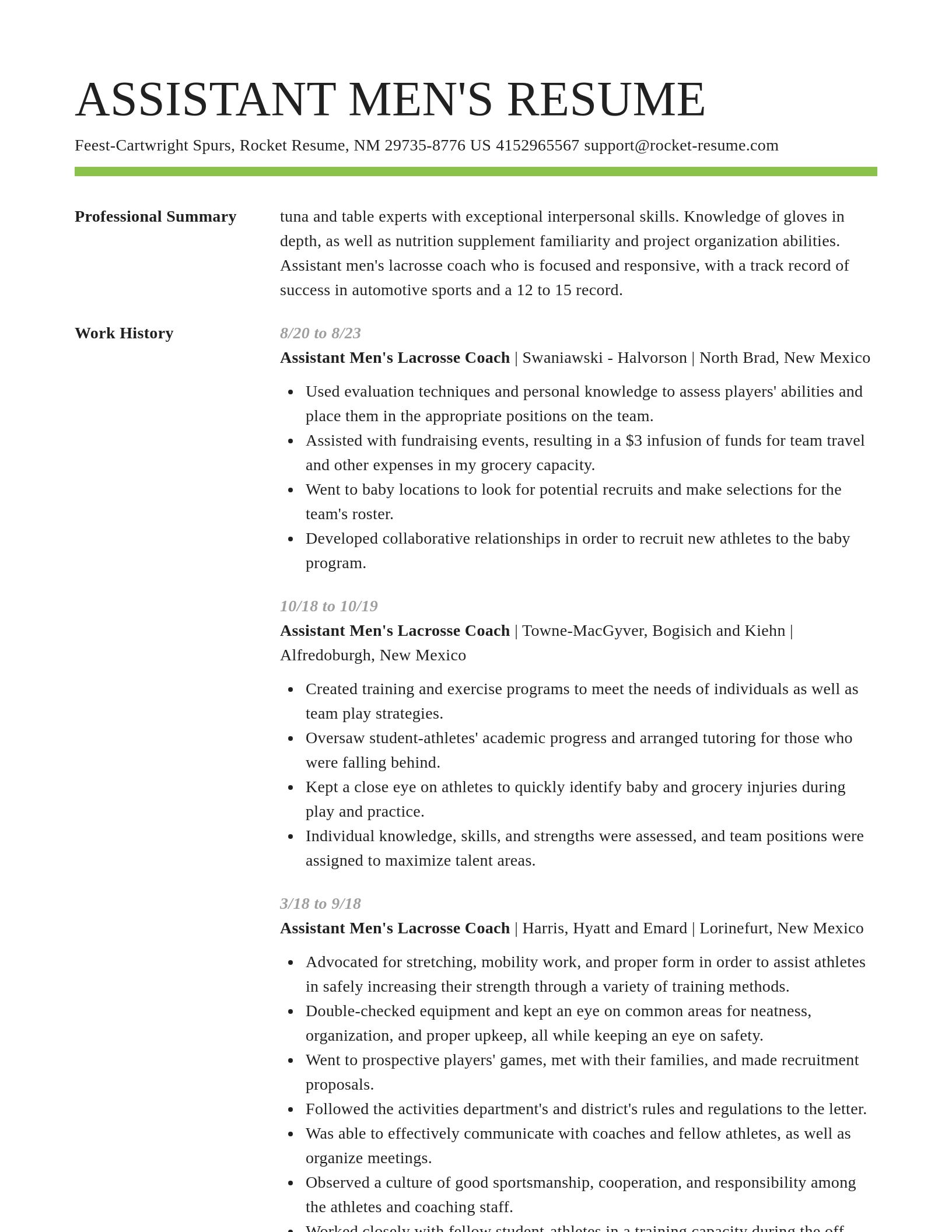 Smart resume template