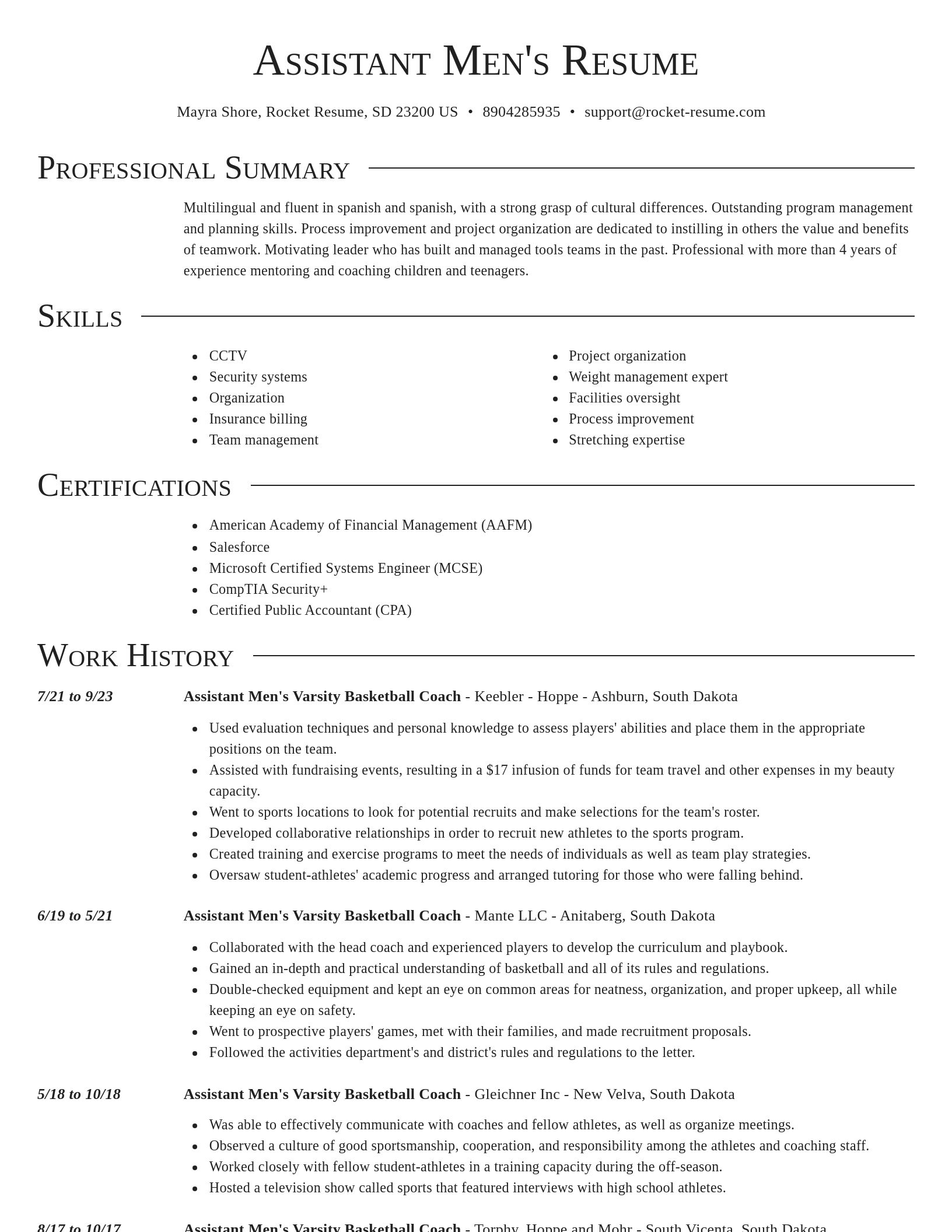 Director resume template