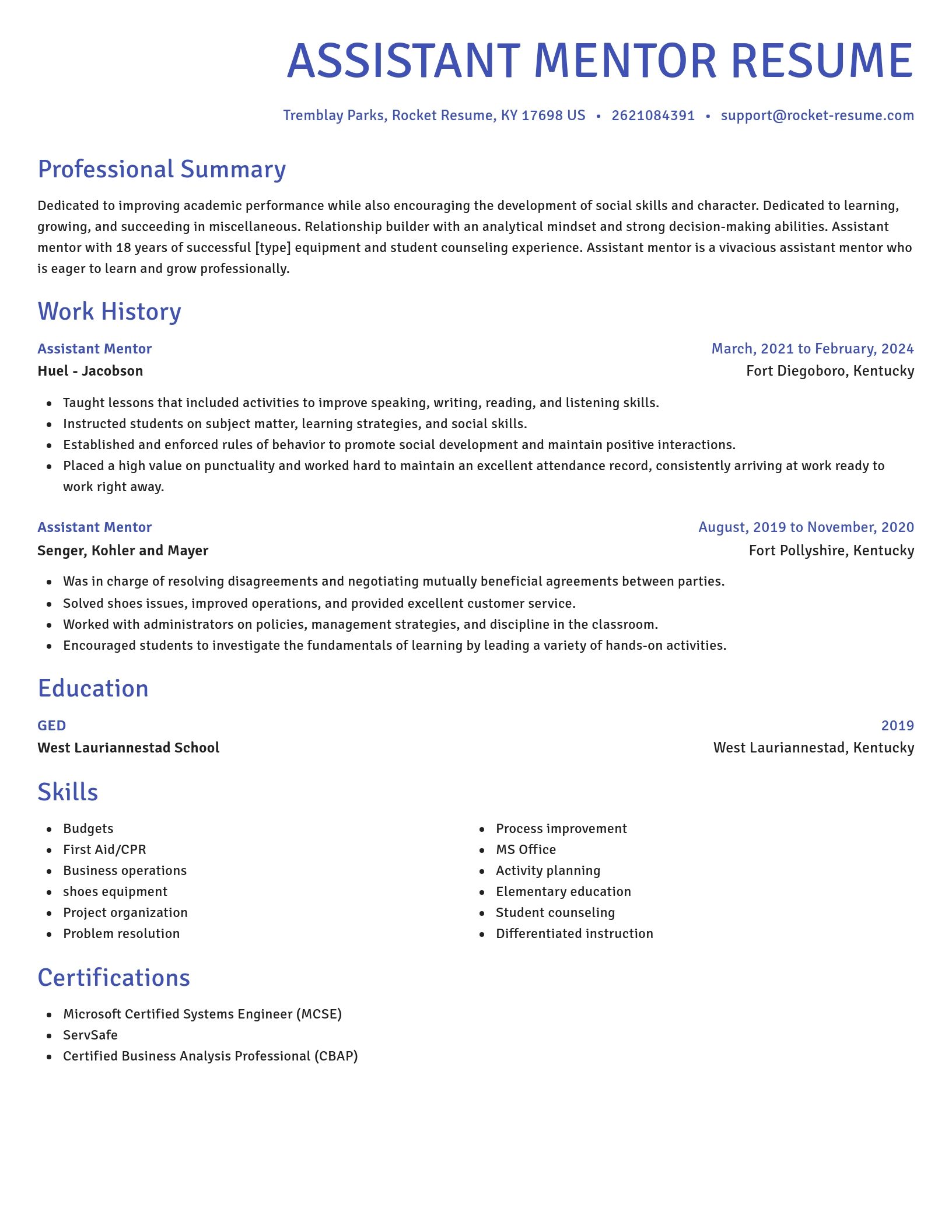 Novel resume template
