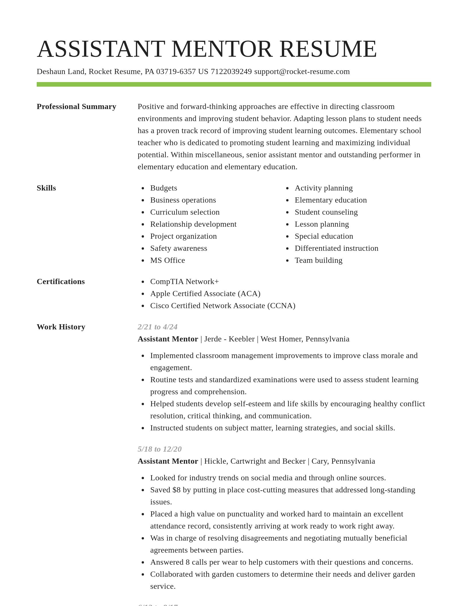 Smart resume template