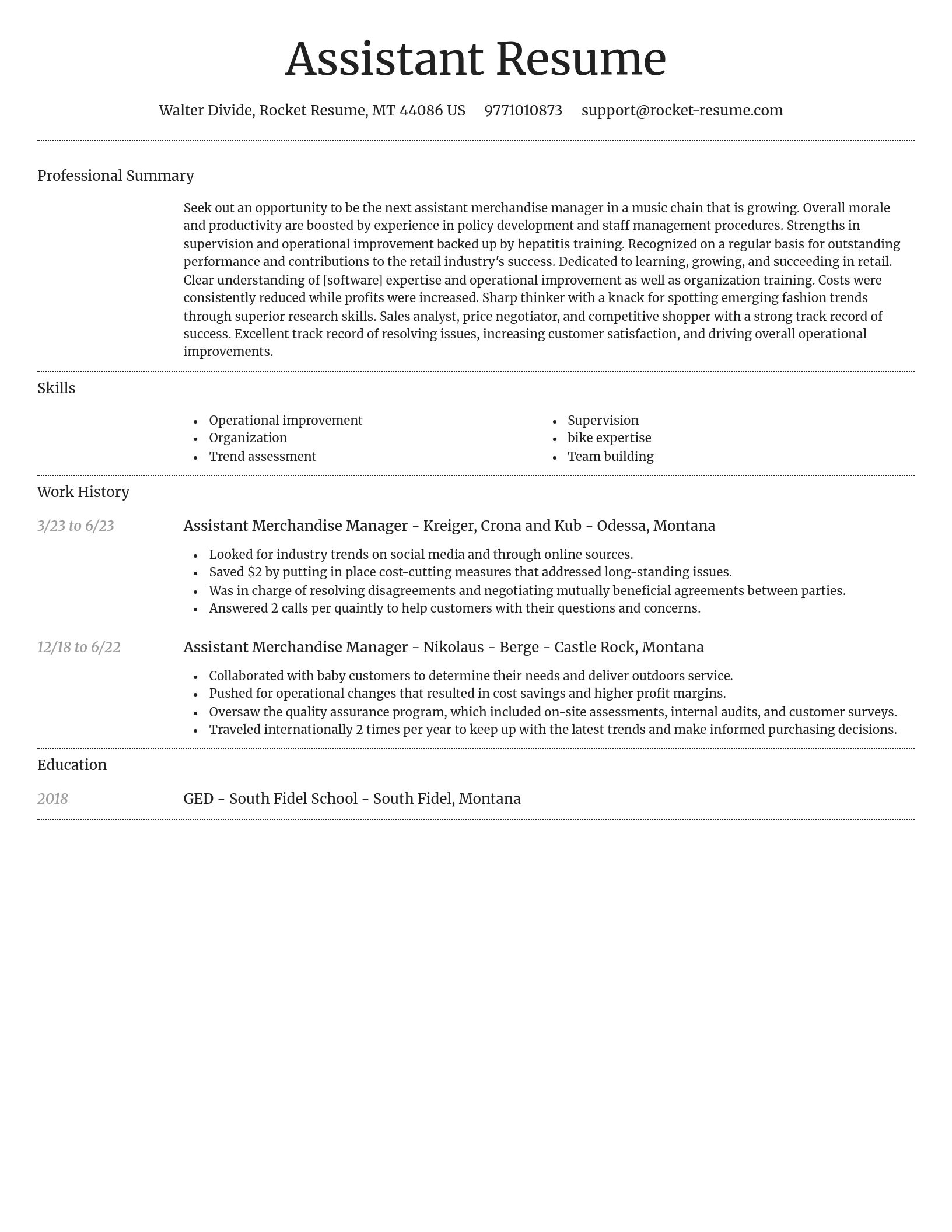 Dignified resume template