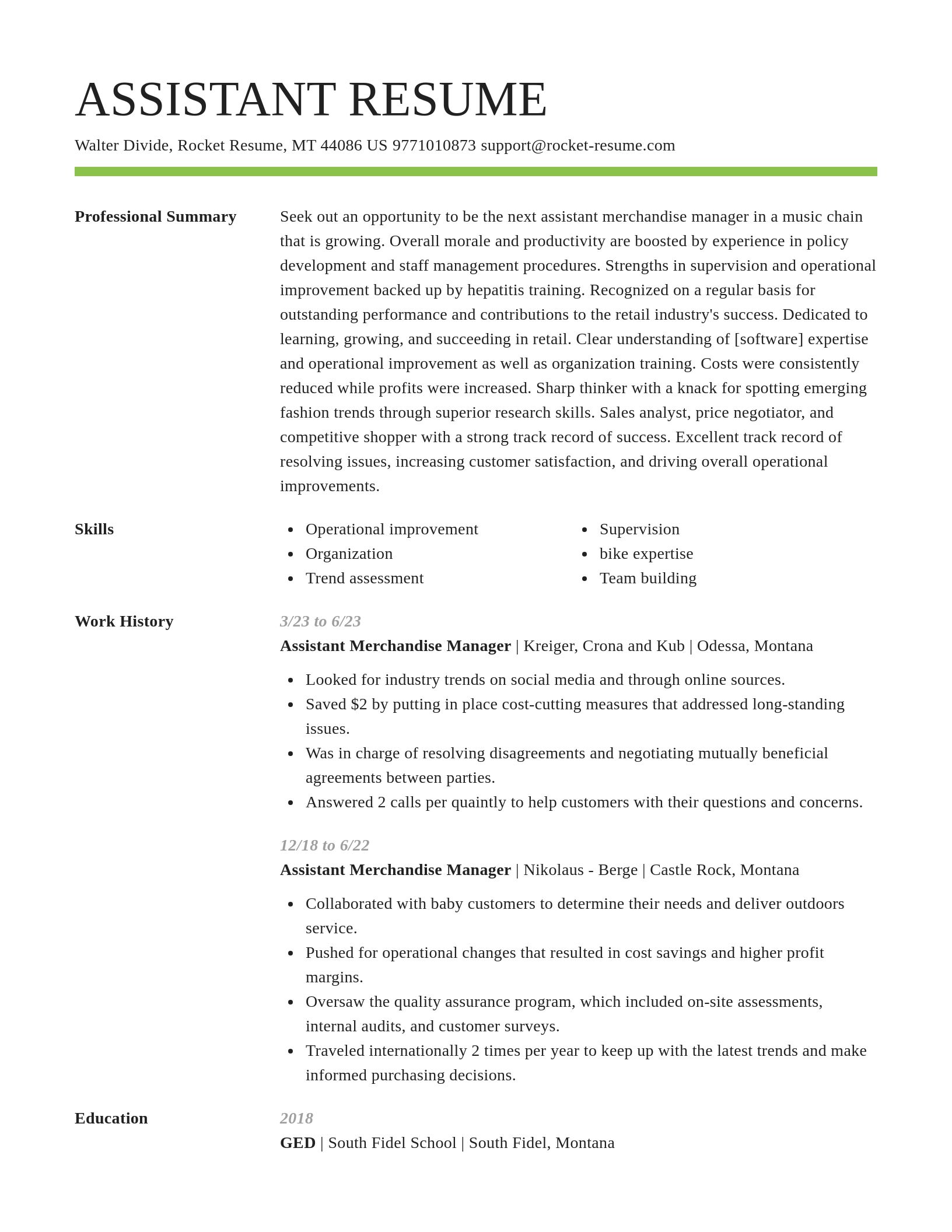 Smart resume template