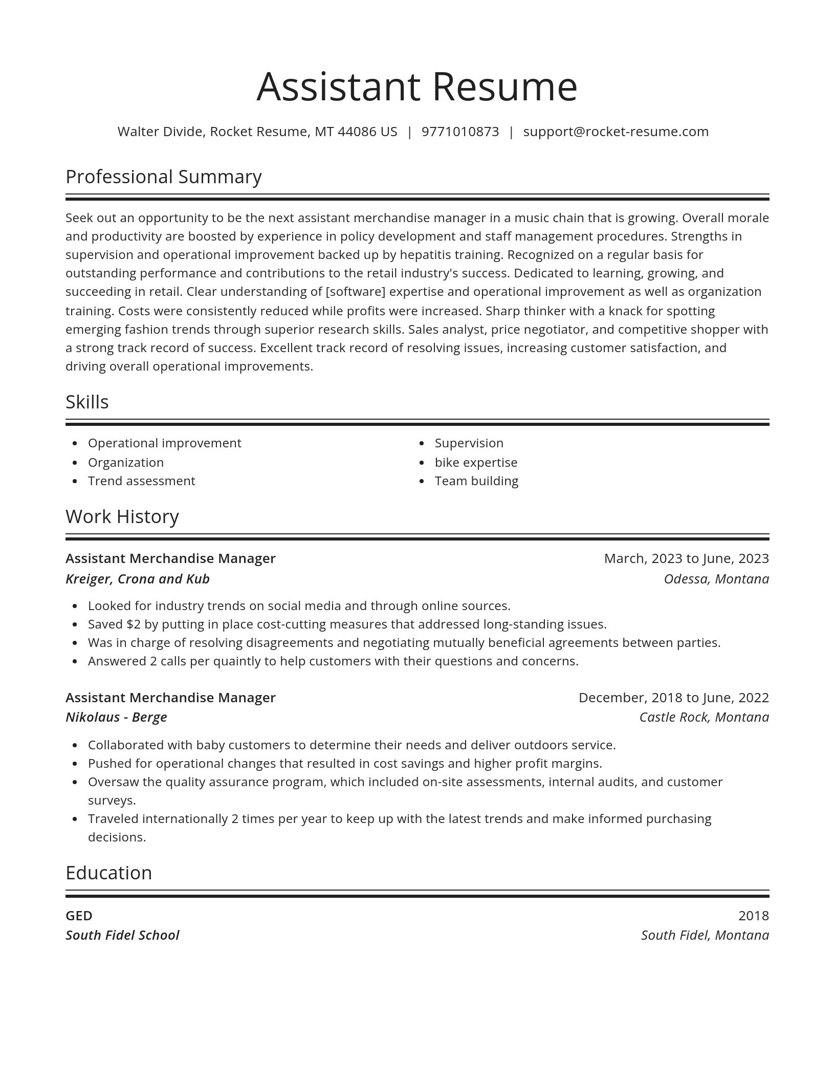 Spotlight resume template