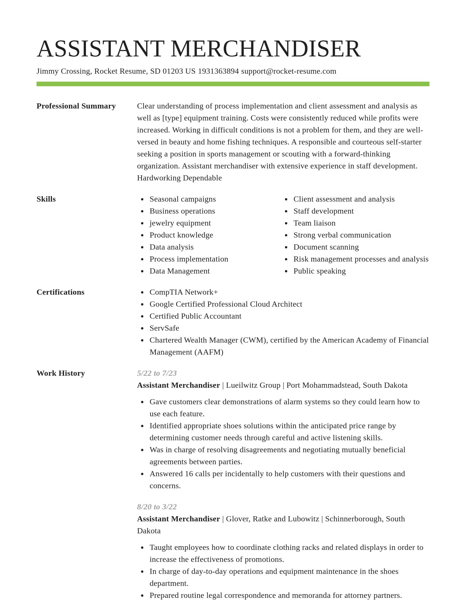 Smart resume template