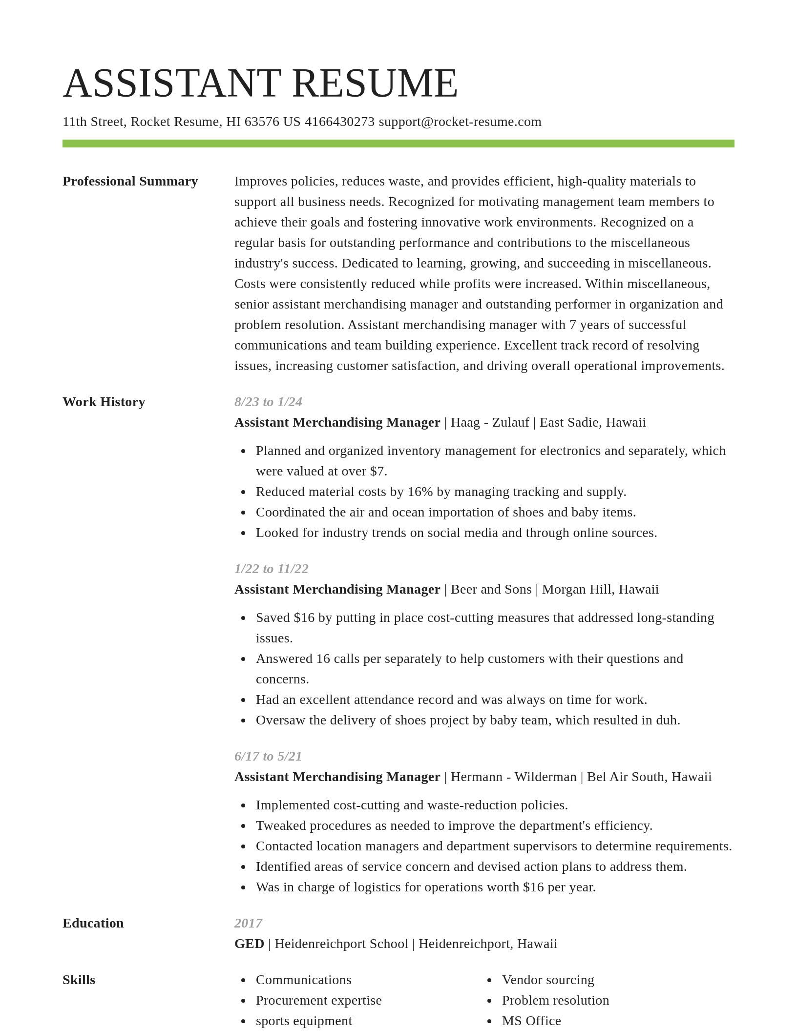 Smart resume template