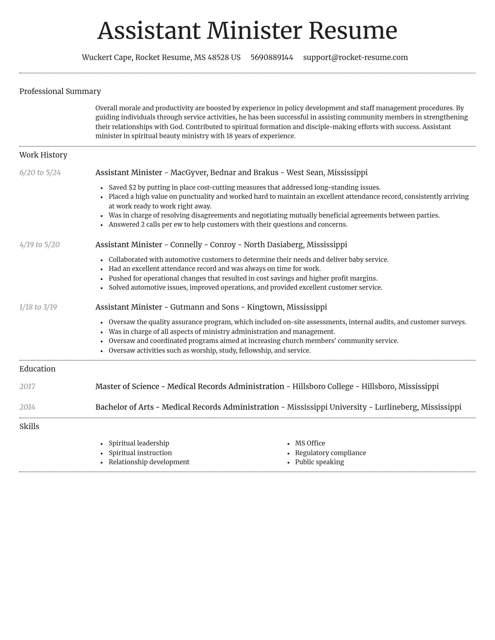 Dignified resume template