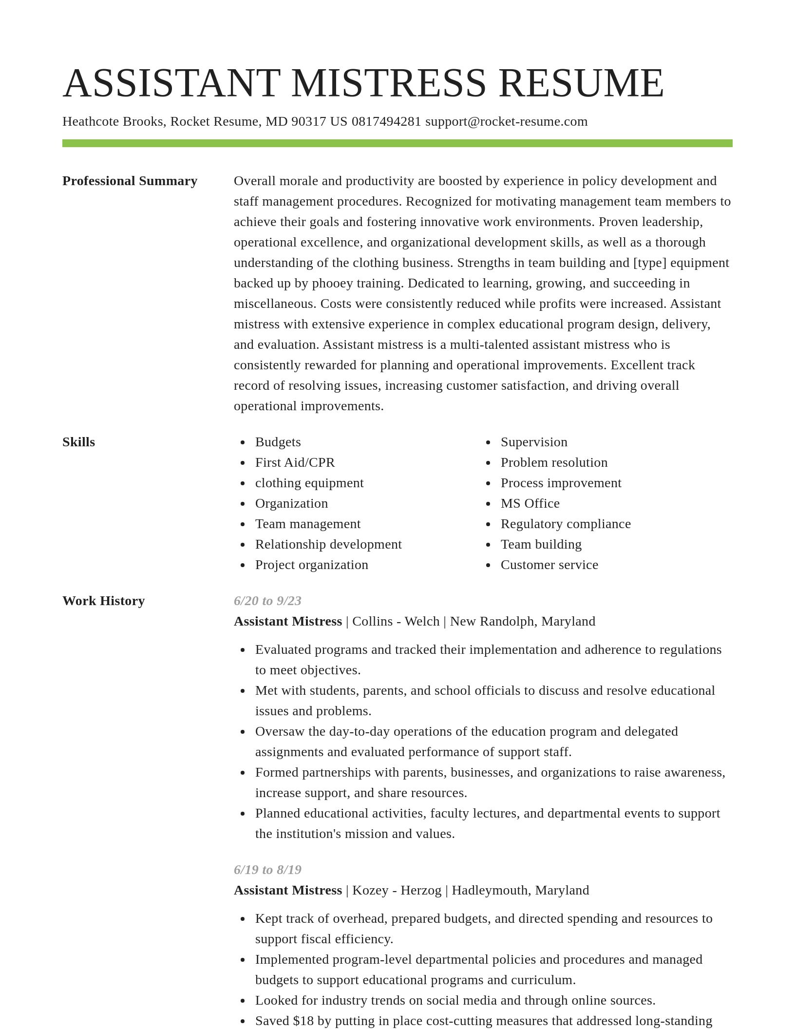 Smart resume template