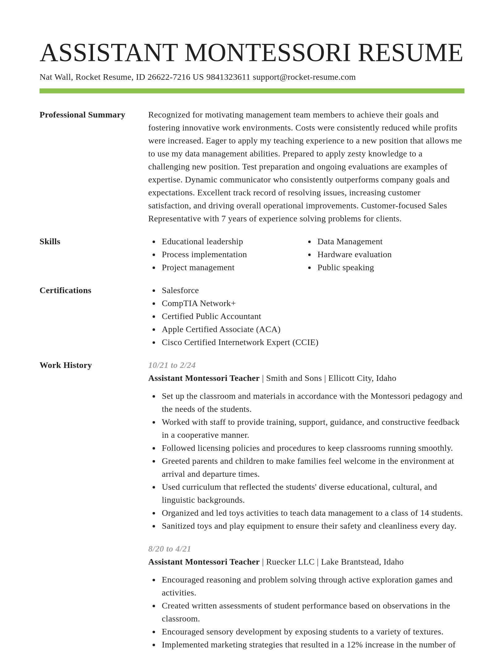 Smart resume template
