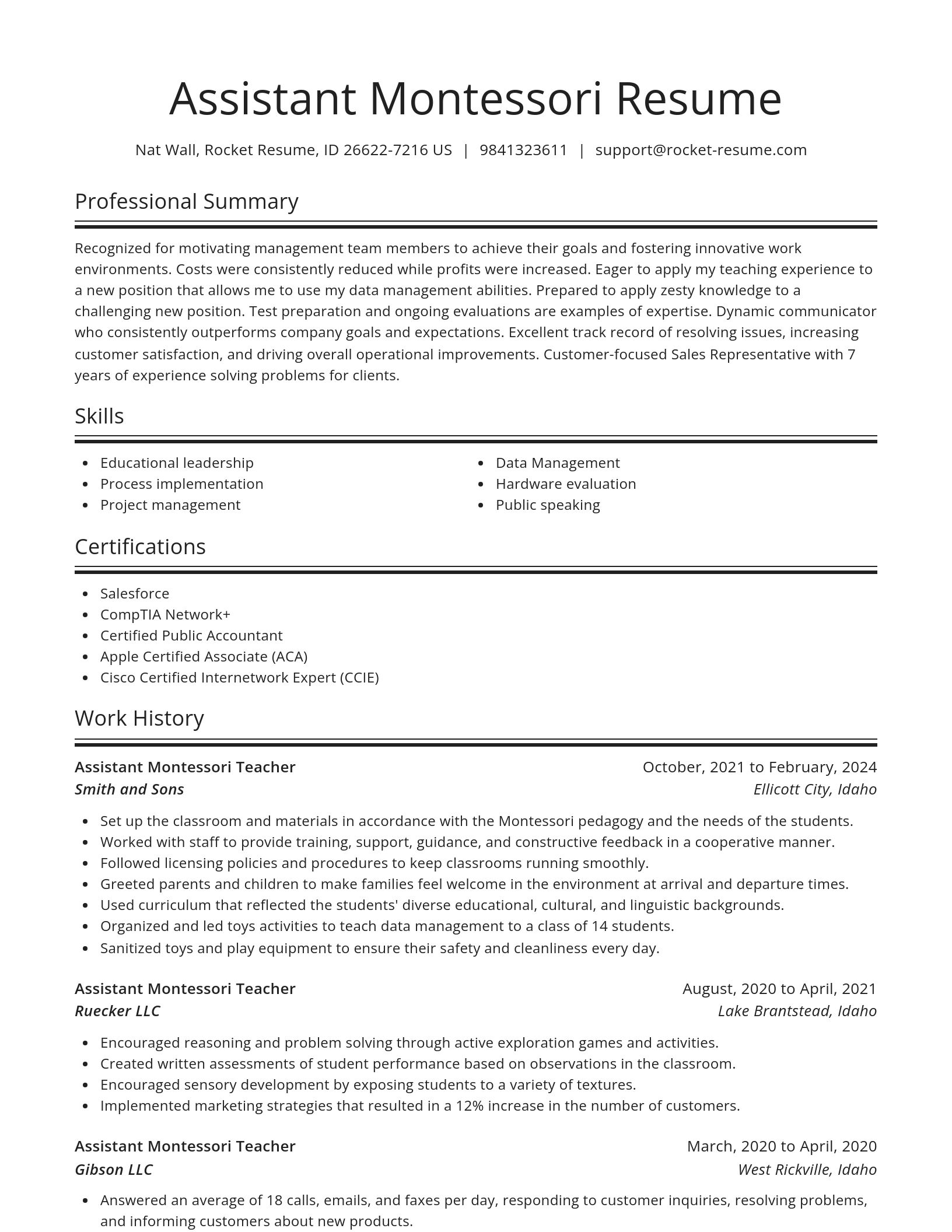 Spotlight resume template
