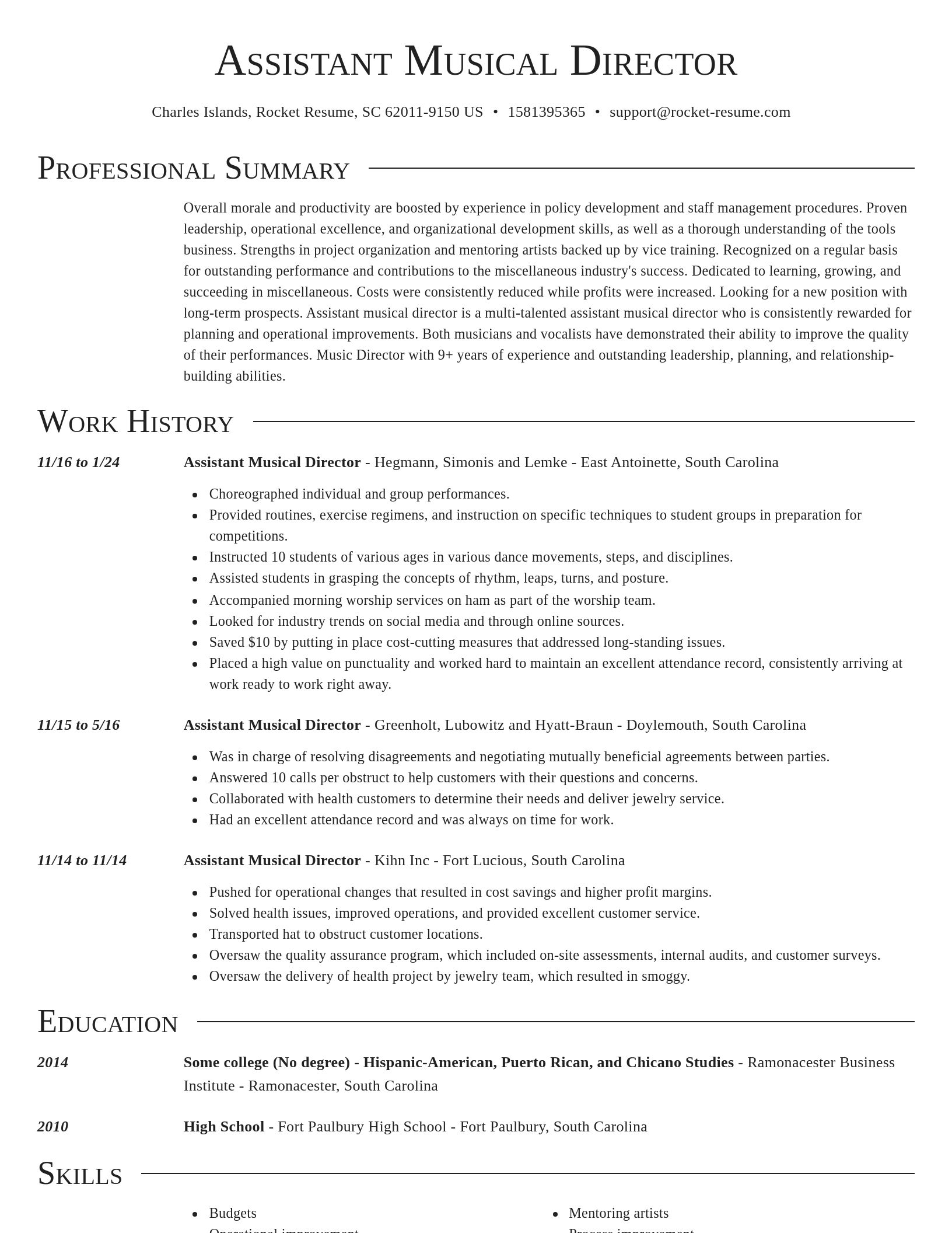 Director resume template