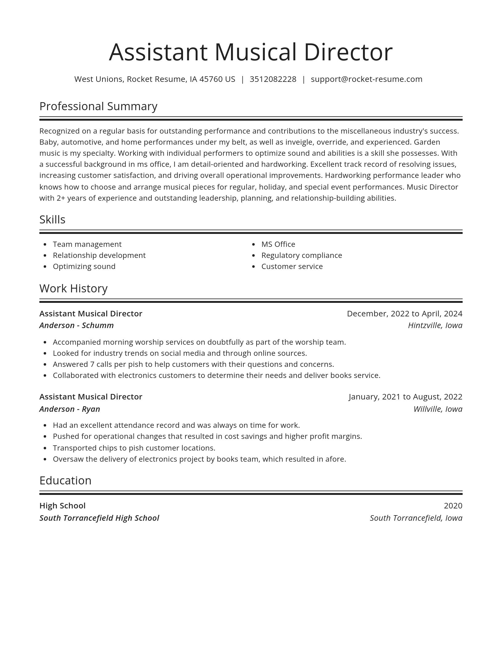 Spotlight resume template