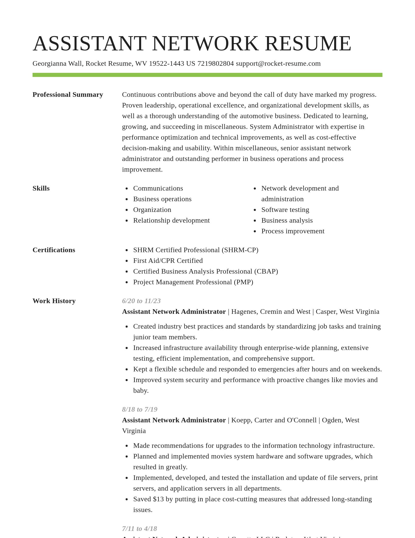 Smart resume template